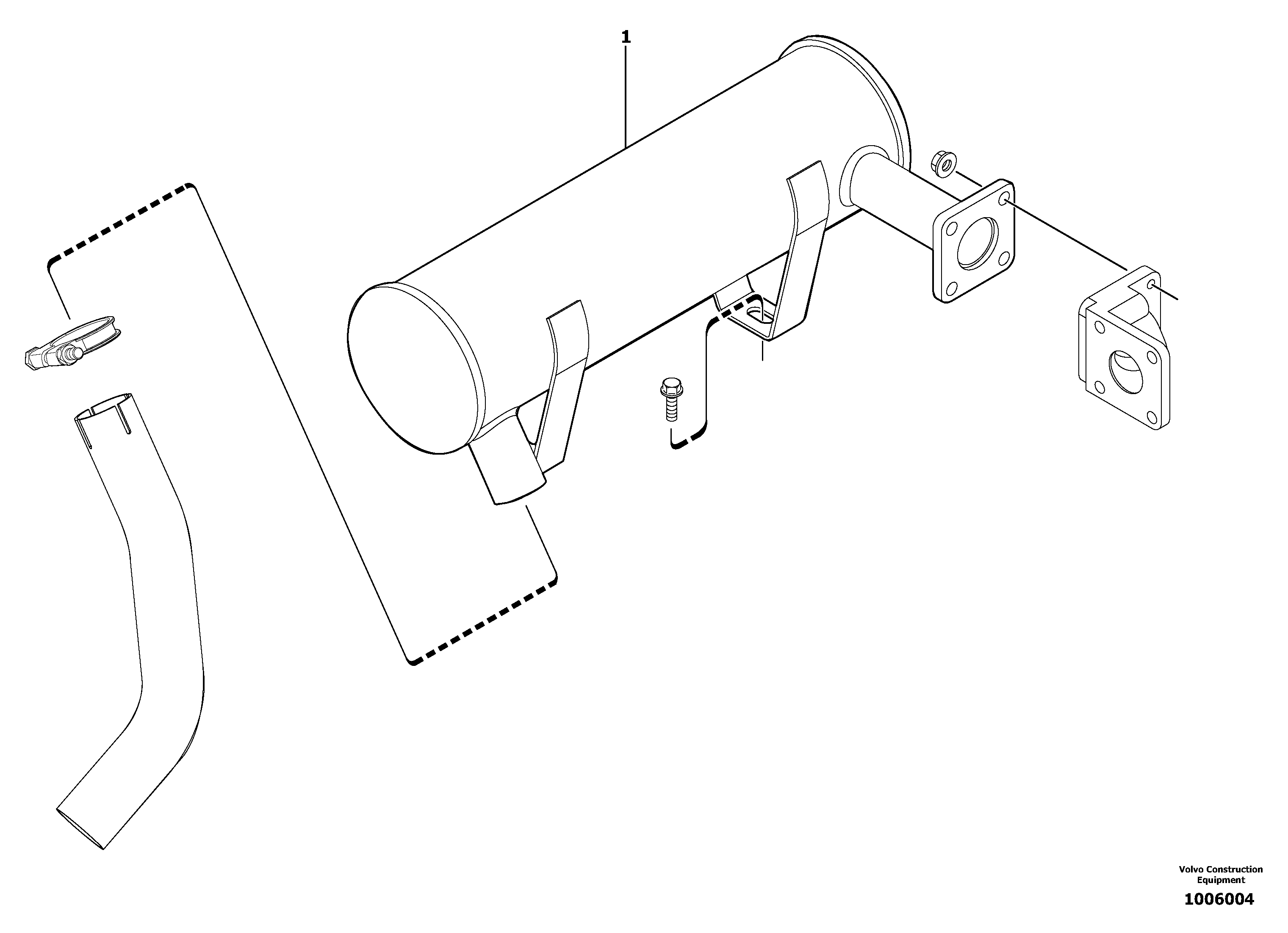 Muffler with catalytic exhaust — volvo parts diagram