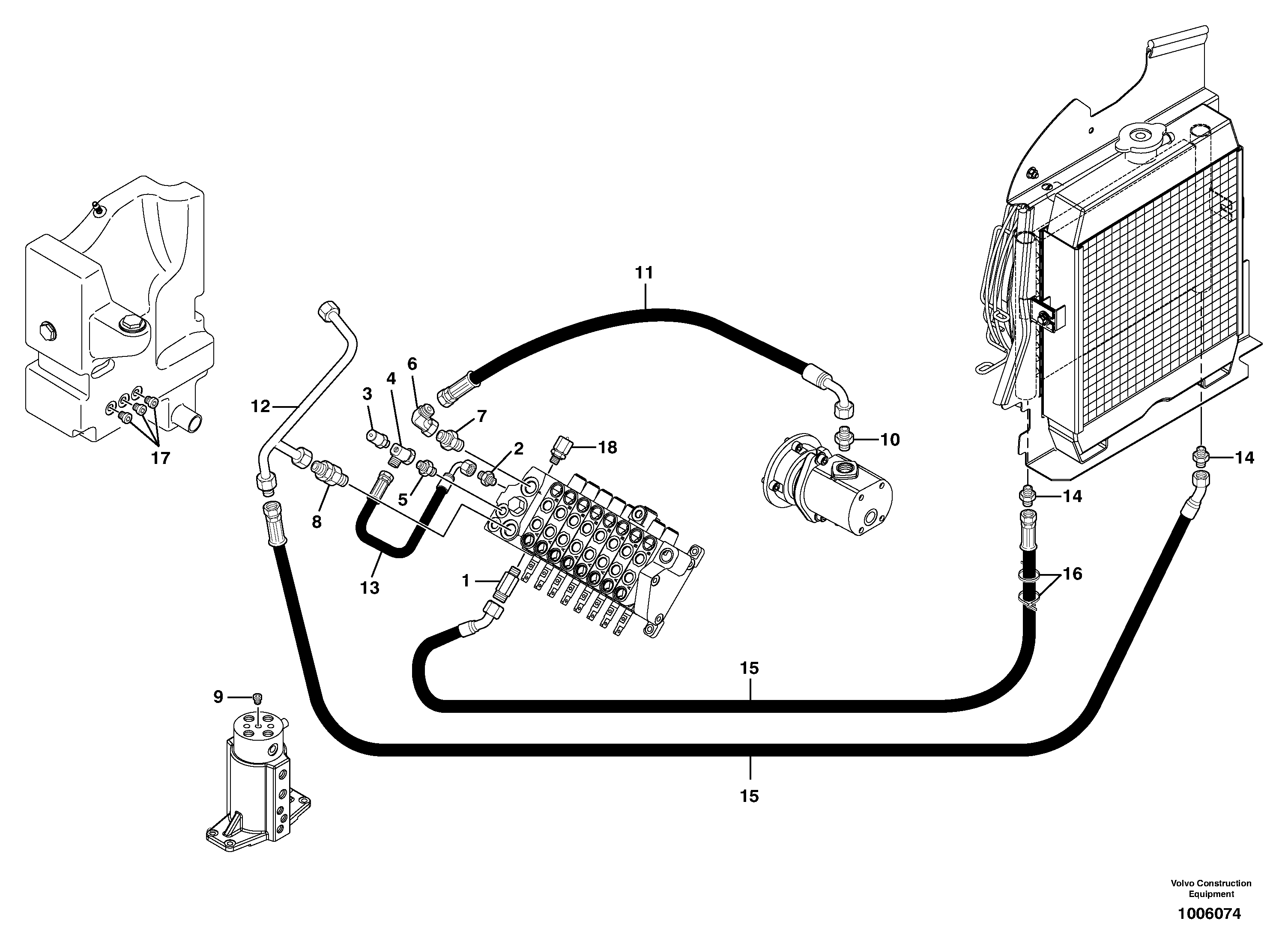 Attachments supply and return circuit — volvo parts diagram