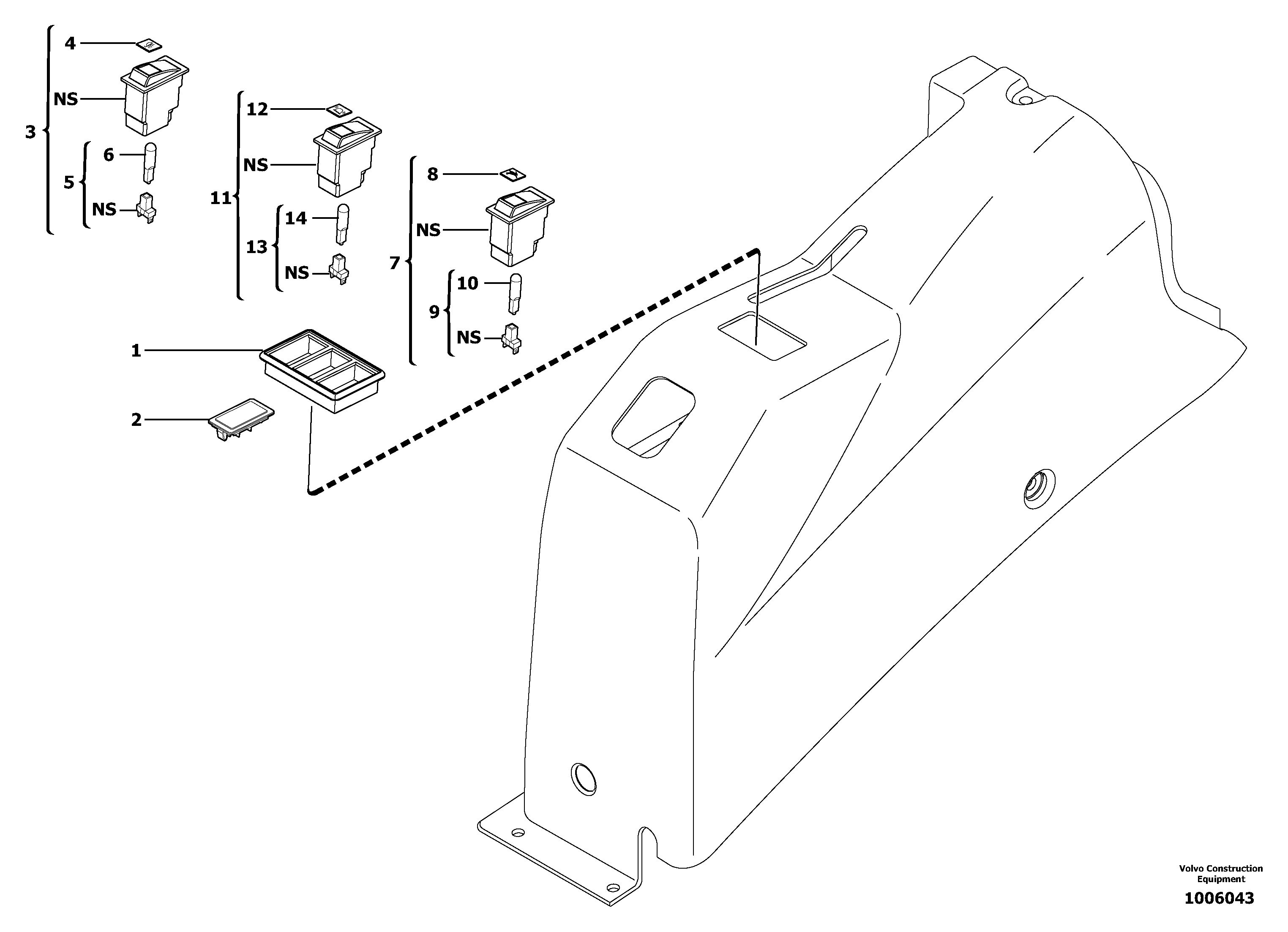 Operator's station : instrument panel ( left ) — volvo parts diagram