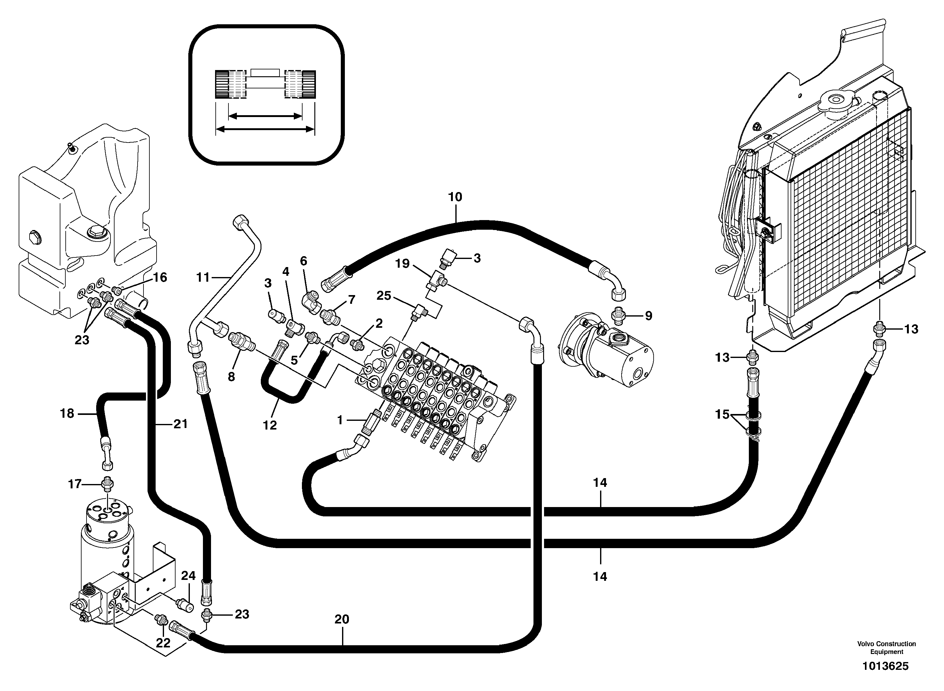 Attachments supply and return circuit — volvo parts diagram