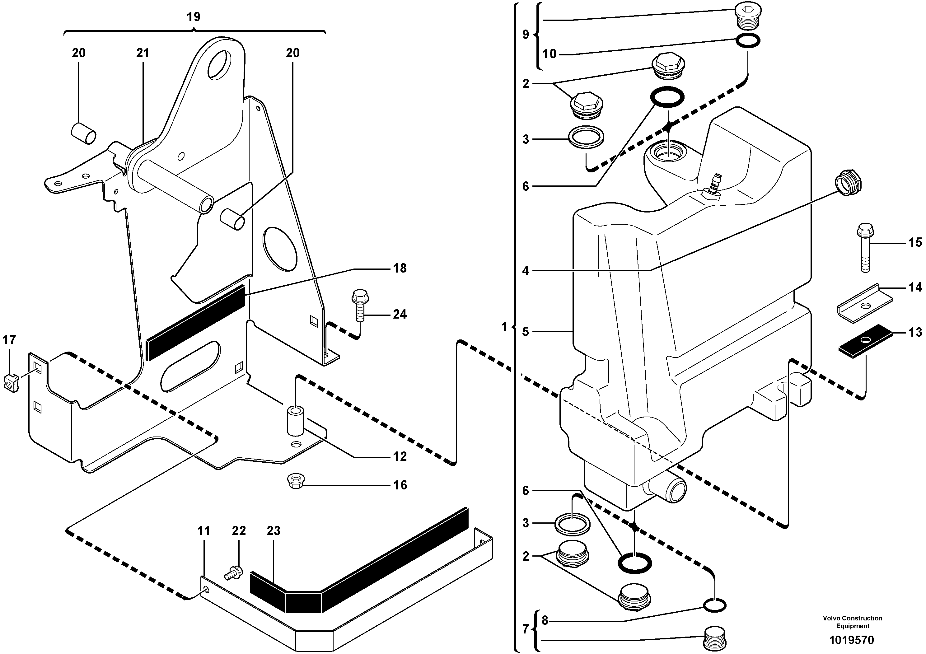 Hydraulic tank — volvo parts diagram