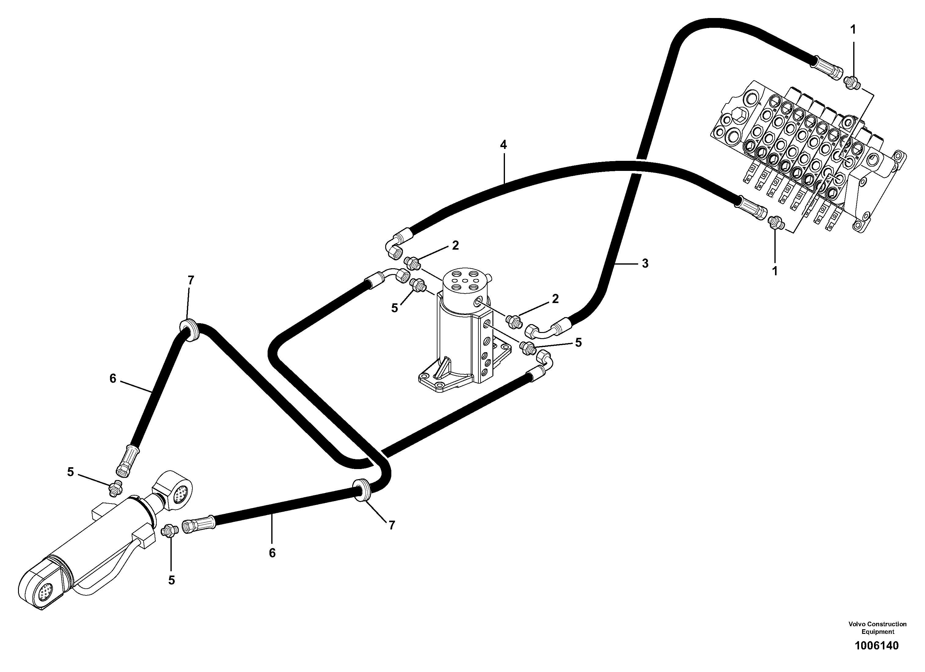 Hydr. circuit. ( dozer blade ) — volvo parts diagram