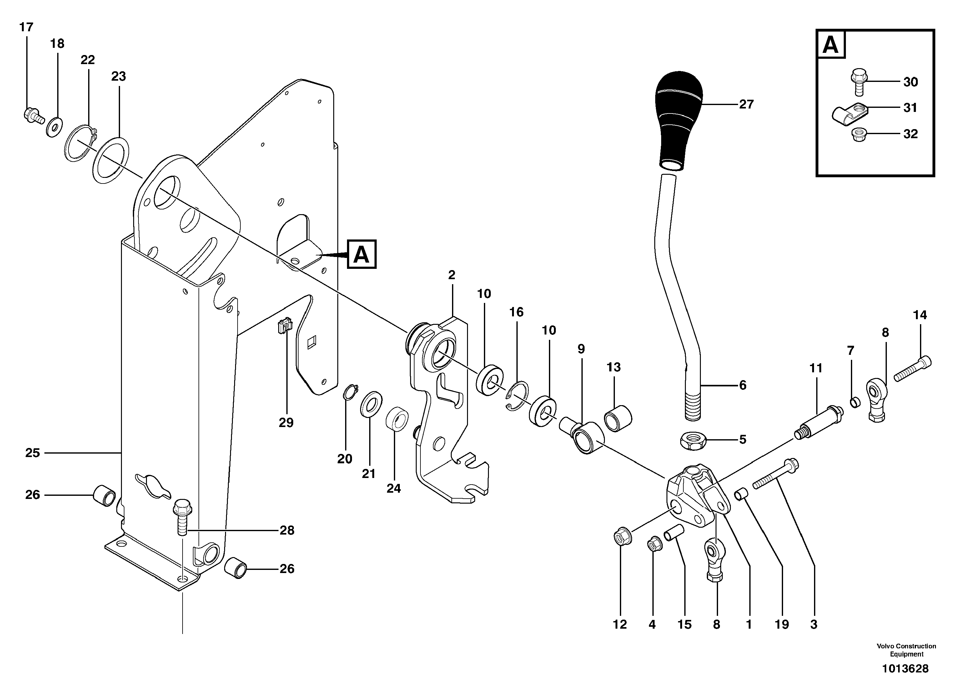 Control lever : dipper arm / slewing ( left ) — volvo parts diagram