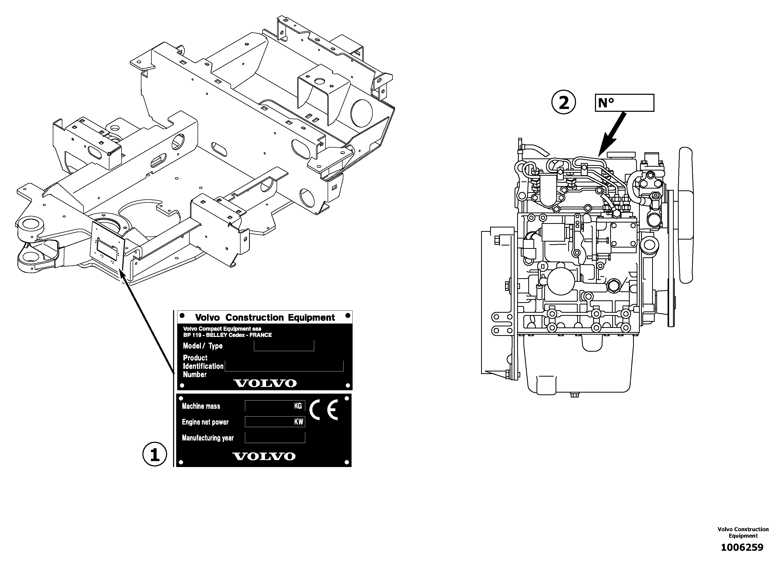 Product sign plate — volvo parts diagram