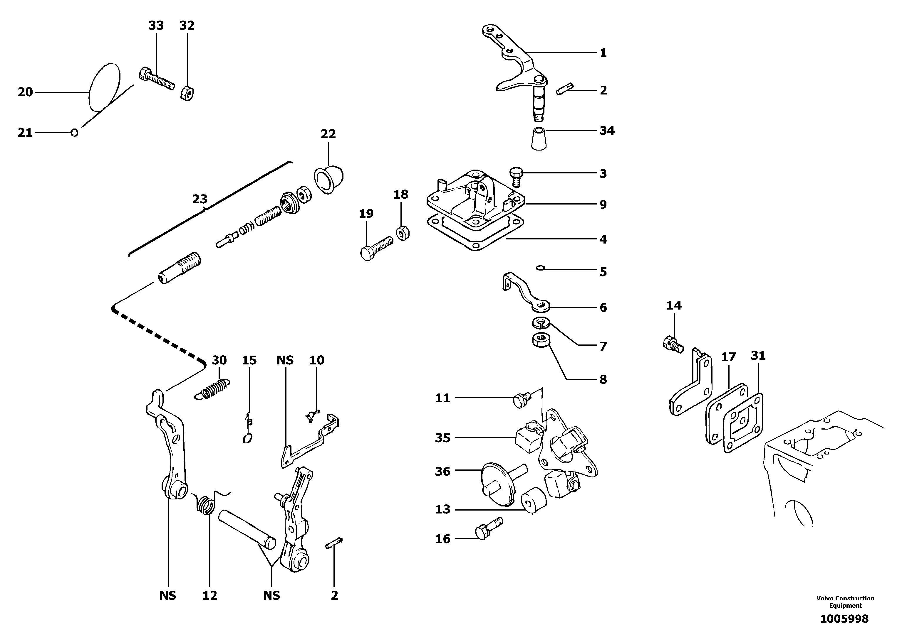 Engine injection pump control  L3E2-65ESB — volvo parts diagram