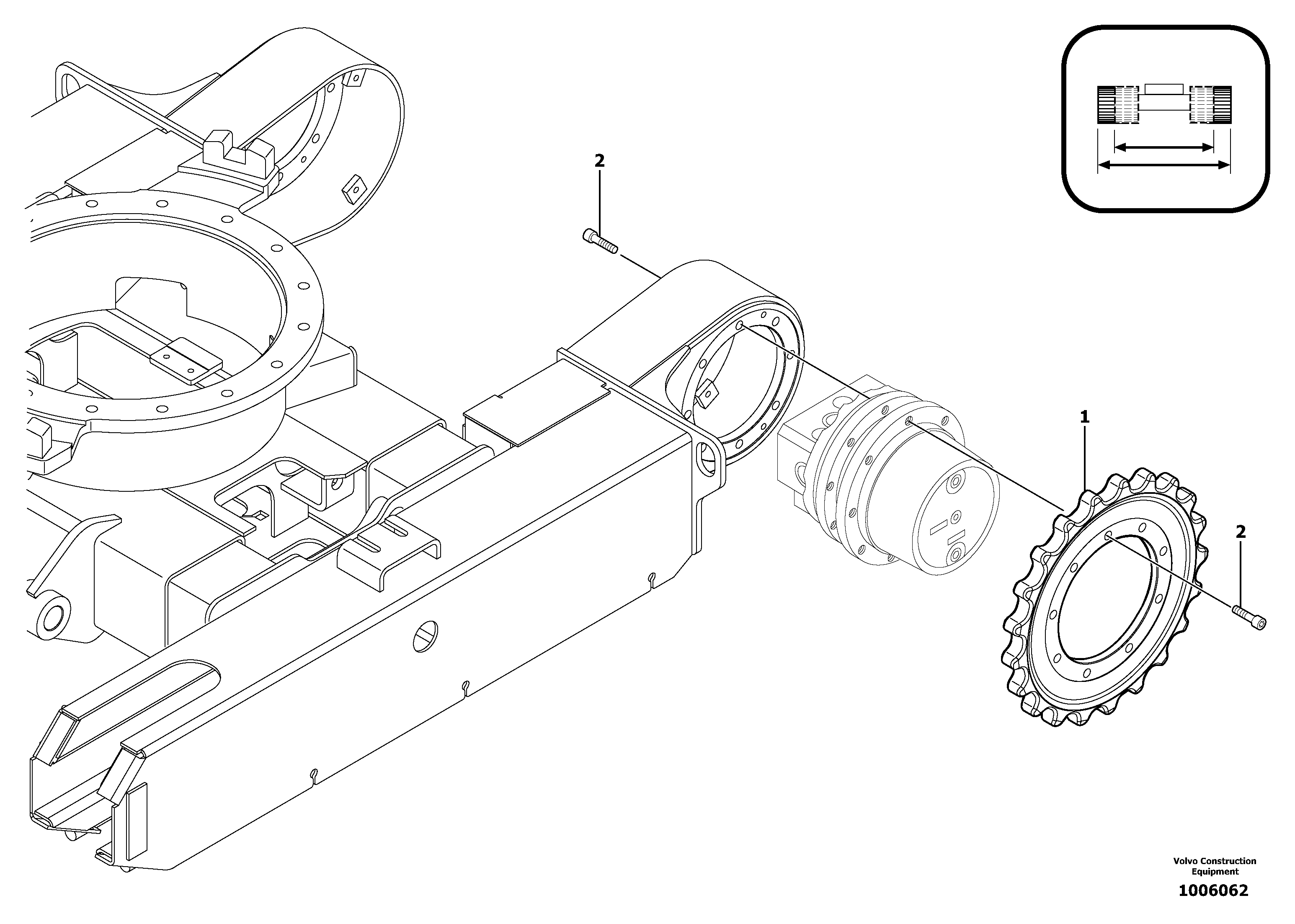Travelling gear motor assy / sprocket — volvo parts diagram