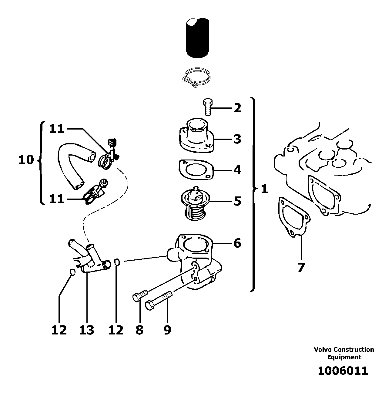 Thermostat — volvo parts diagram