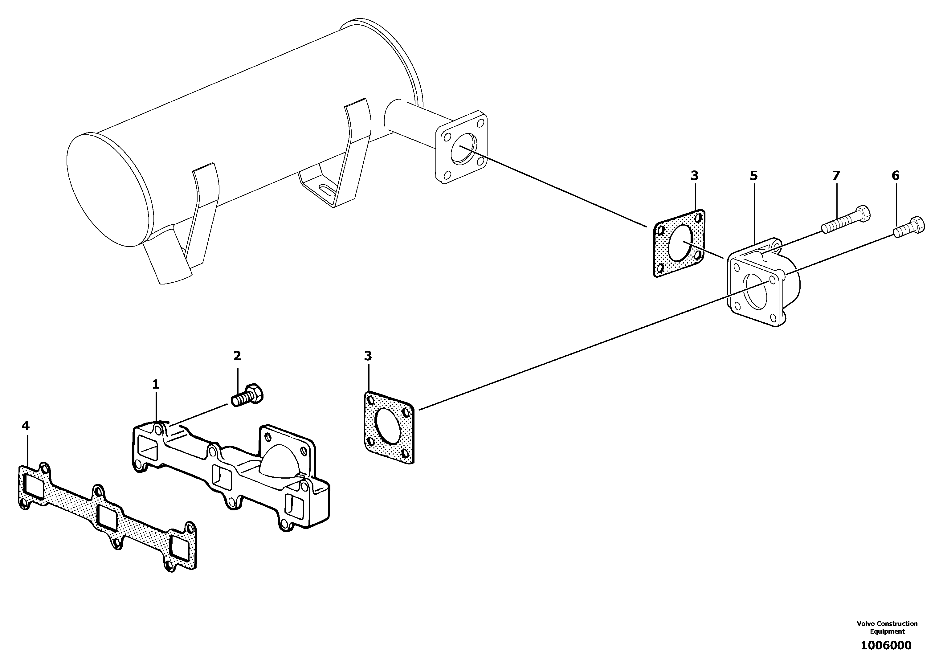 Exhaust manifold — volvo parts diagram