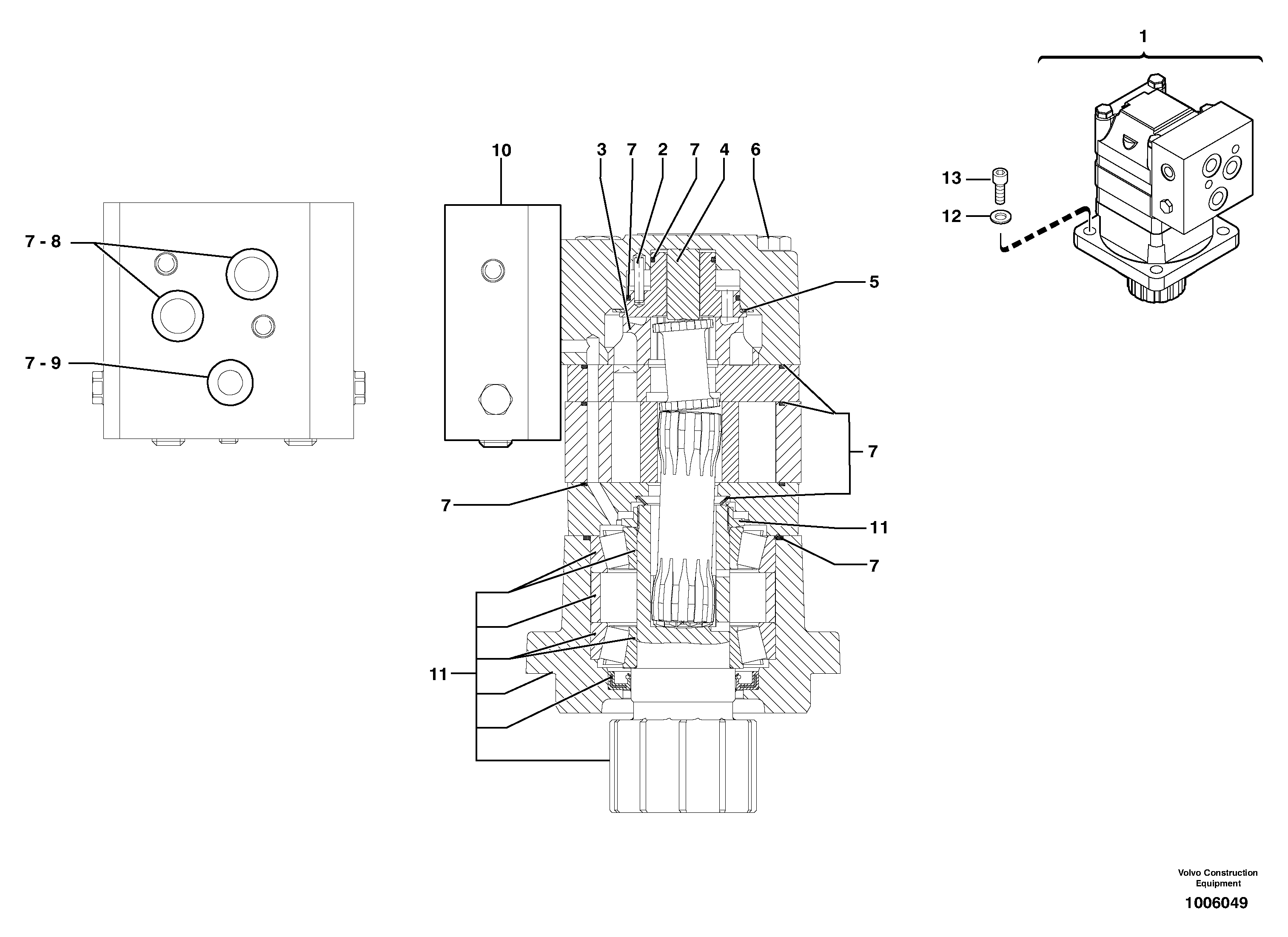 Slewing gear motor — volvo parts diagram