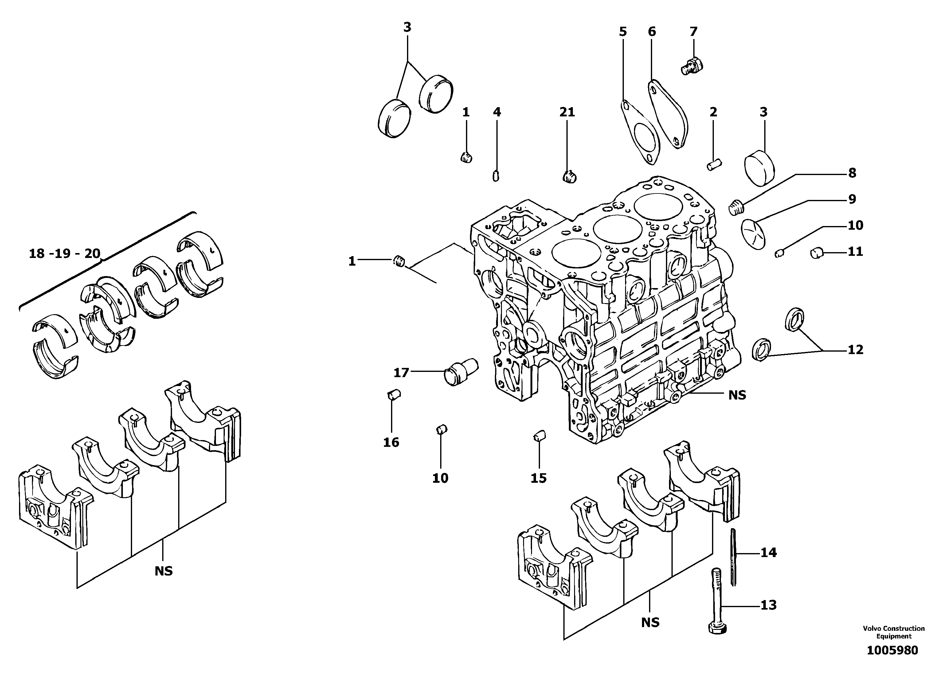 Cylinder block — volvo parts diagram