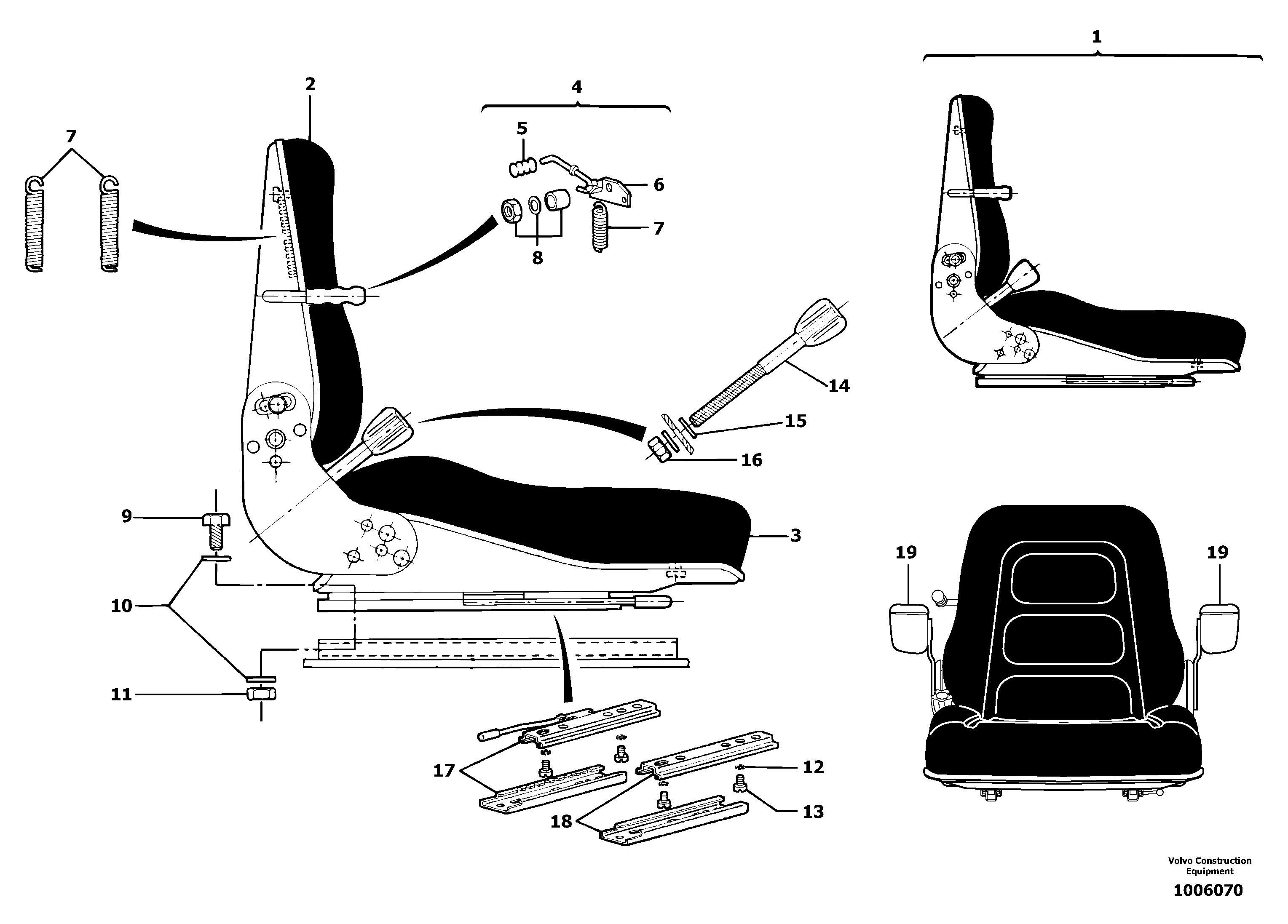 Suspended seat — volvo parts diagram
