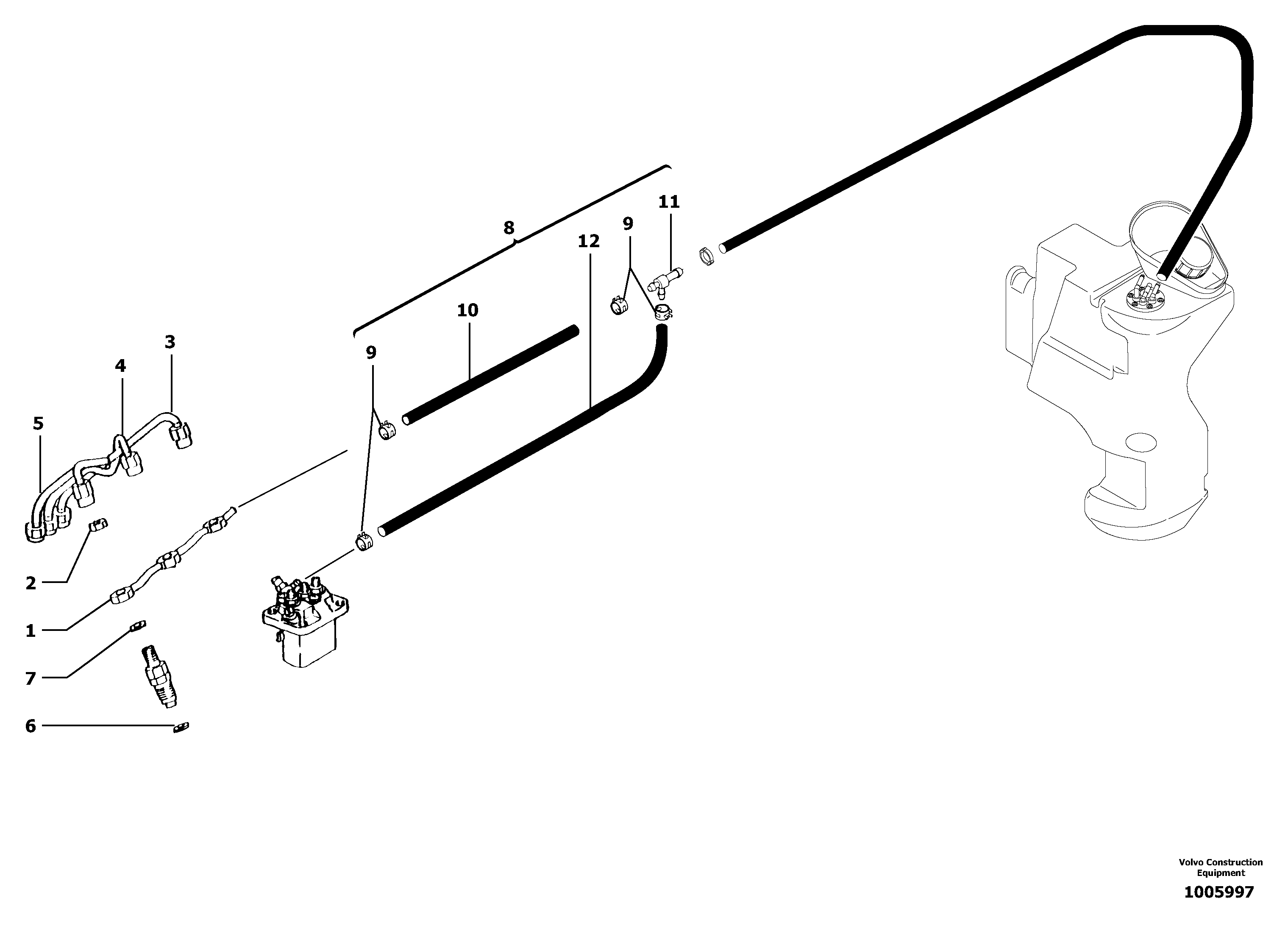 Fuel circuit : injection pump — volvo parts diagram