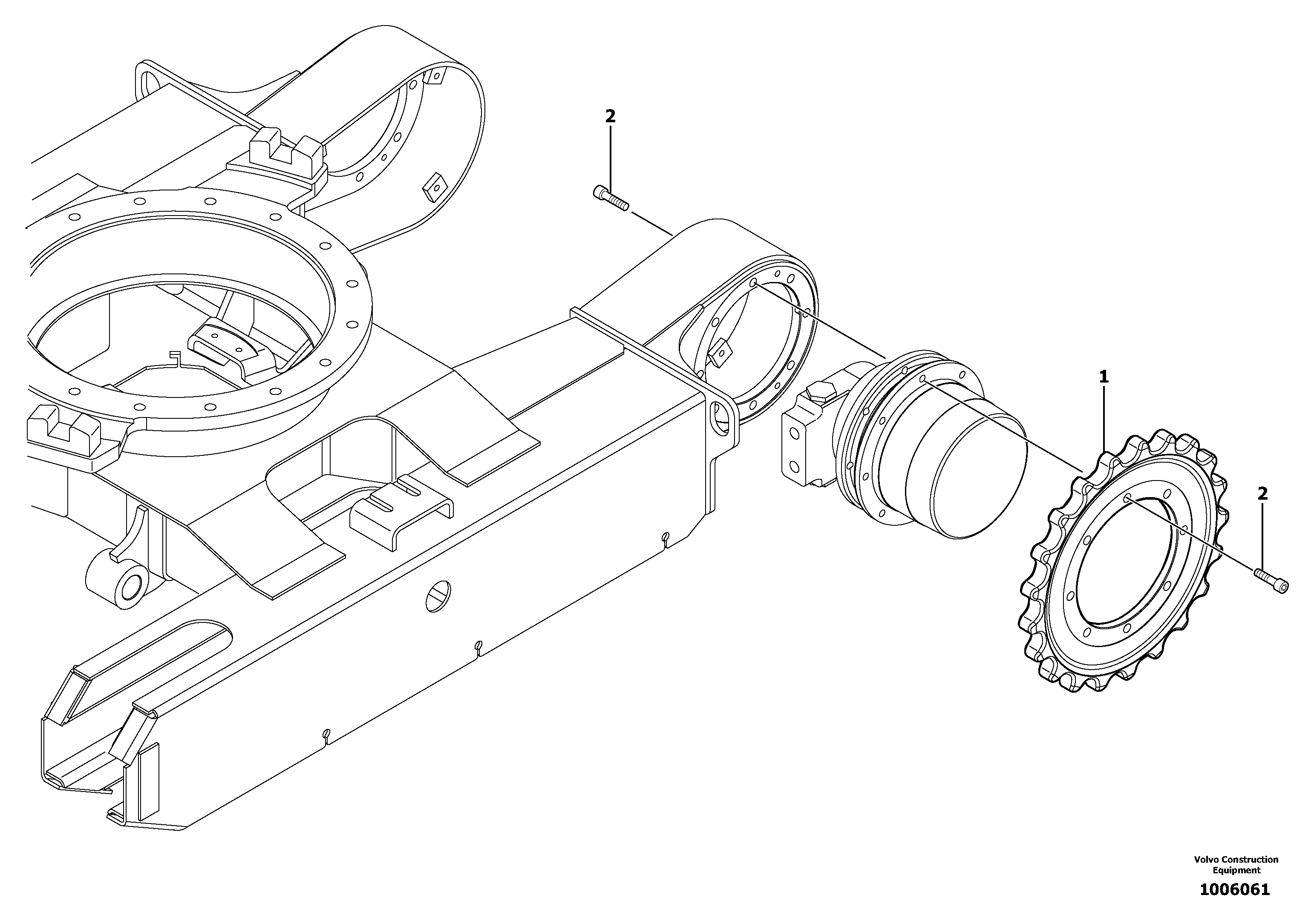 Travelling gear motor assy / sprocket — volvo parts diagram