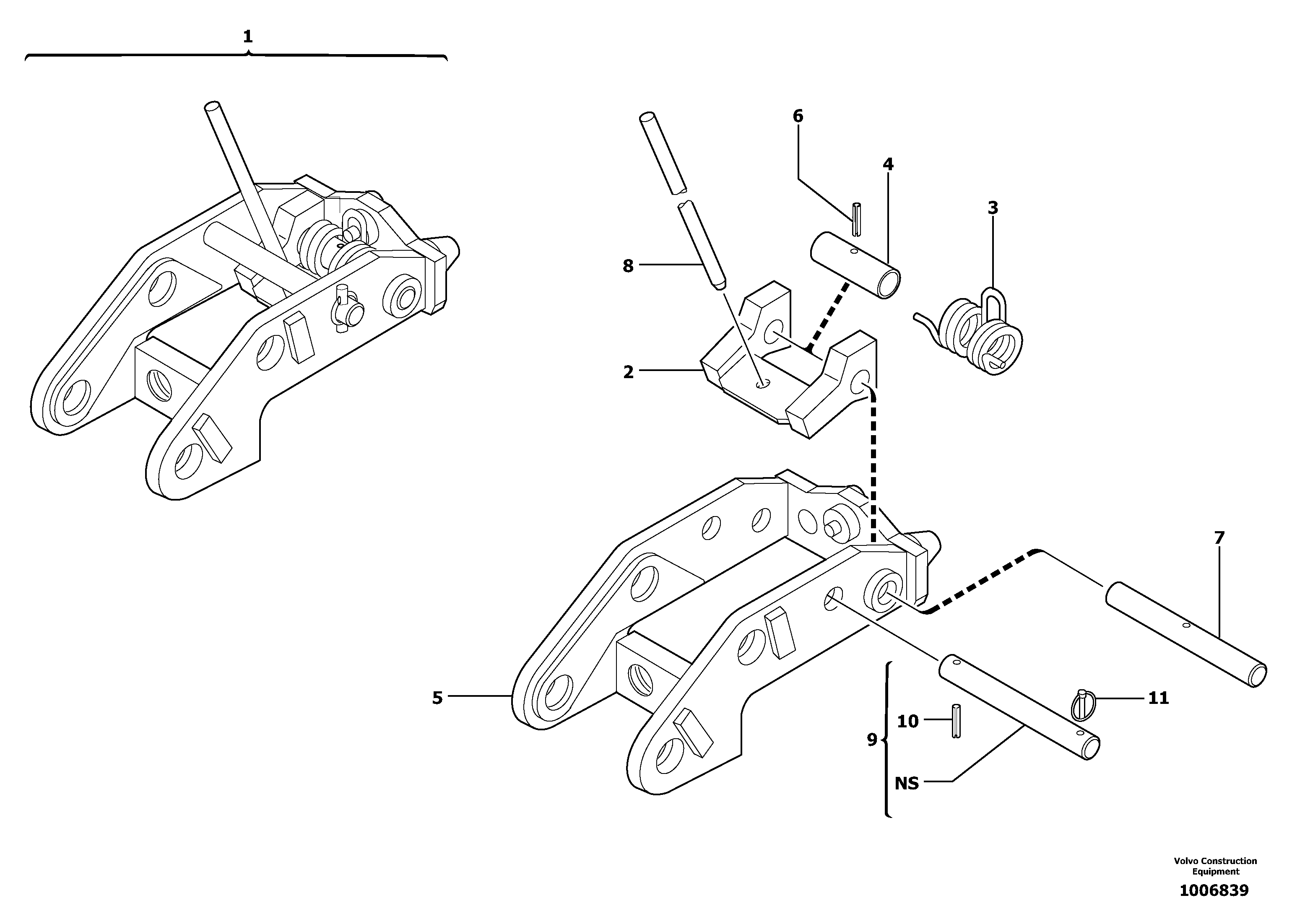 Tool holder / mechanical control — volvo parts diagram