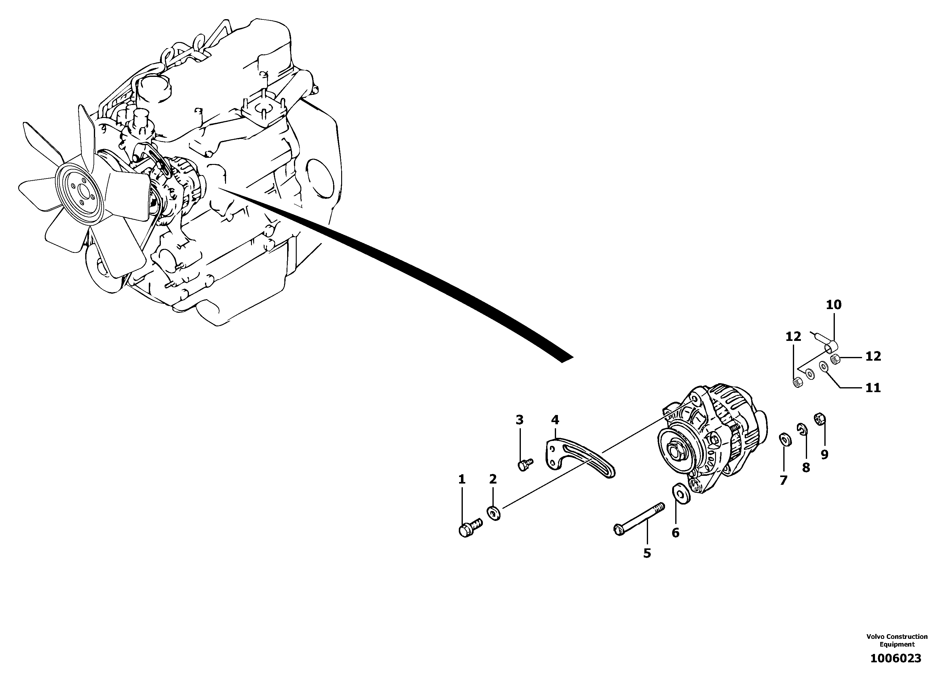 Alternator installation — volvo parts diagram