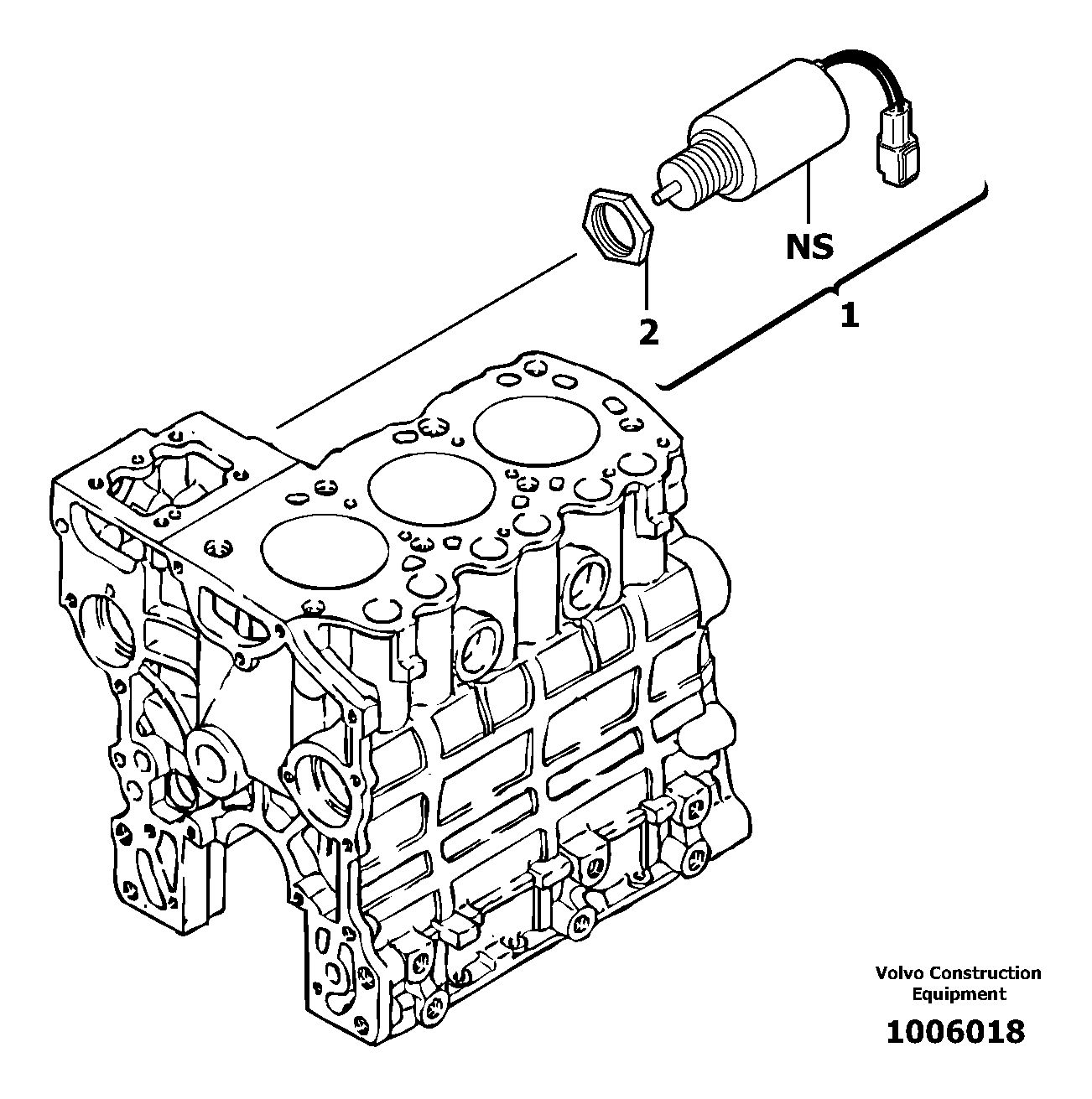 Engine stop electromagnet — volvo parts diagram