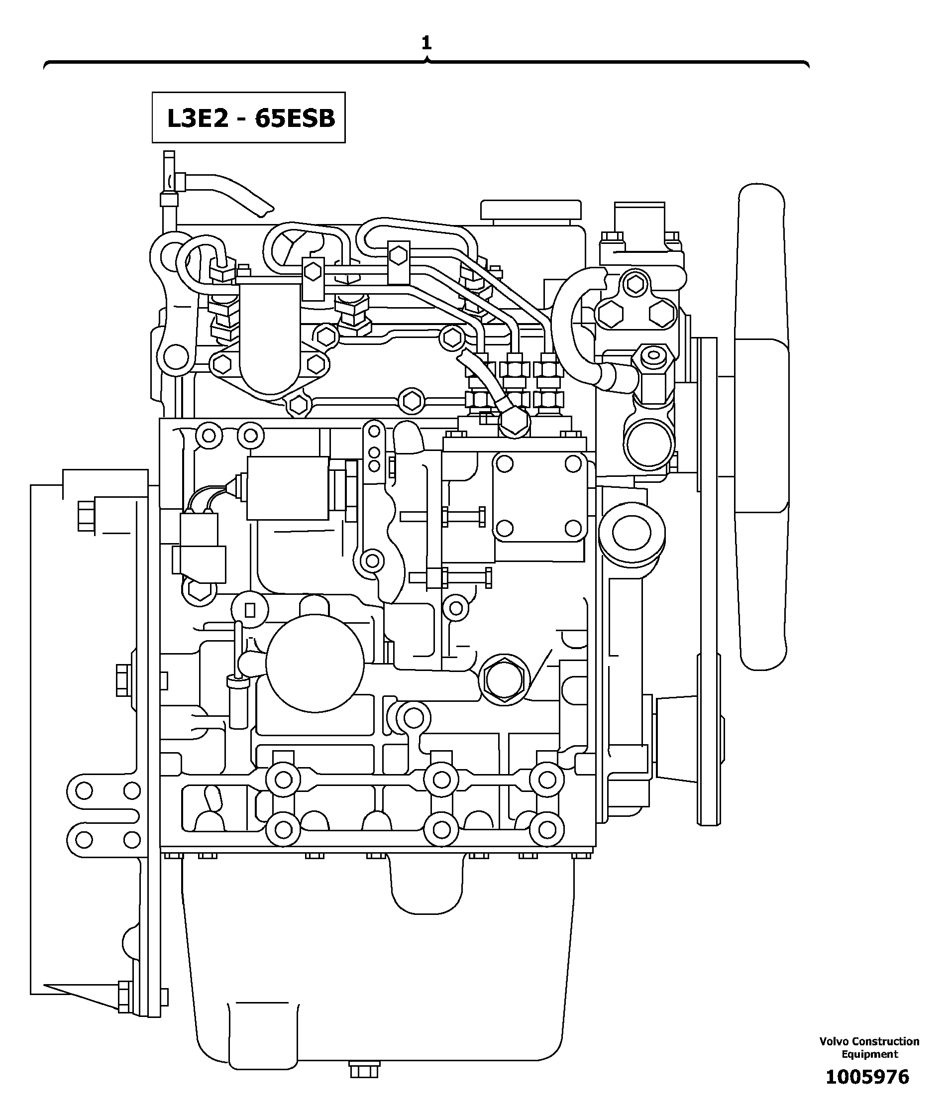 Equipped engine  L3E2-65ESB — volvo parts diagram