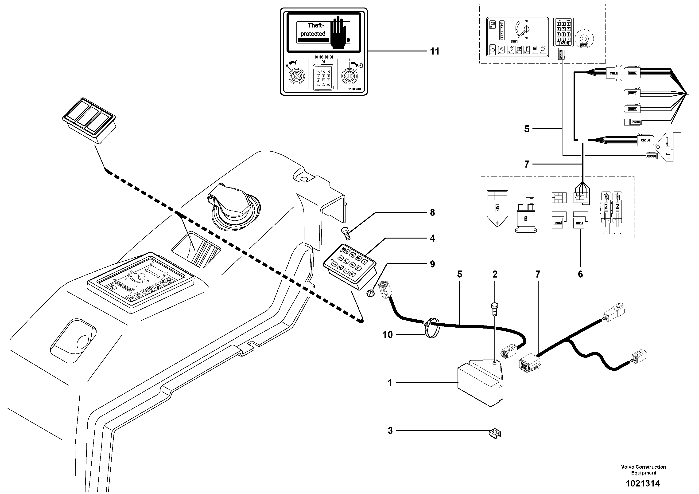 Coded keypad ( anti-start ) — volvo parts diagram