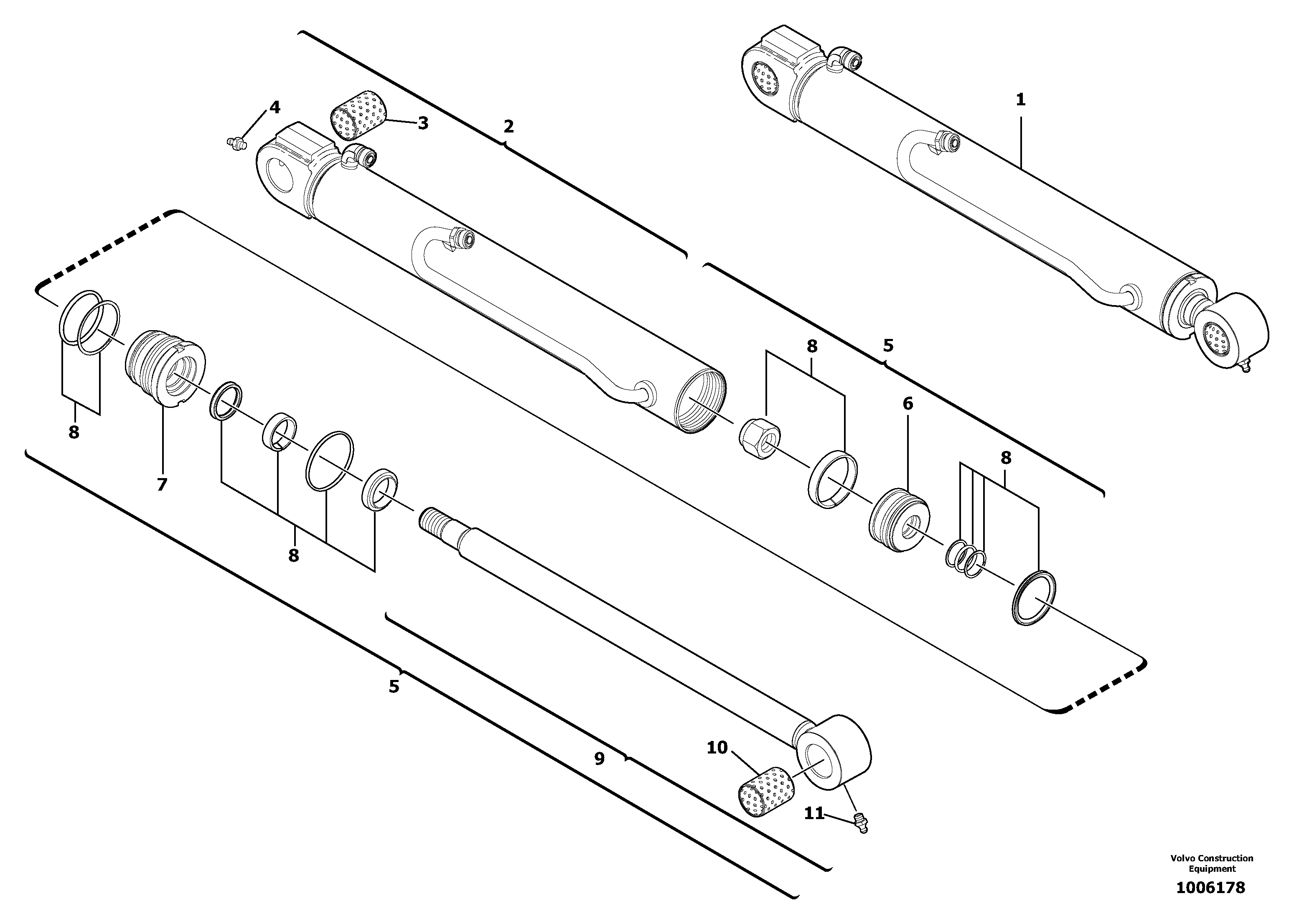 Dipper arm cylinder — volvo parts diagram