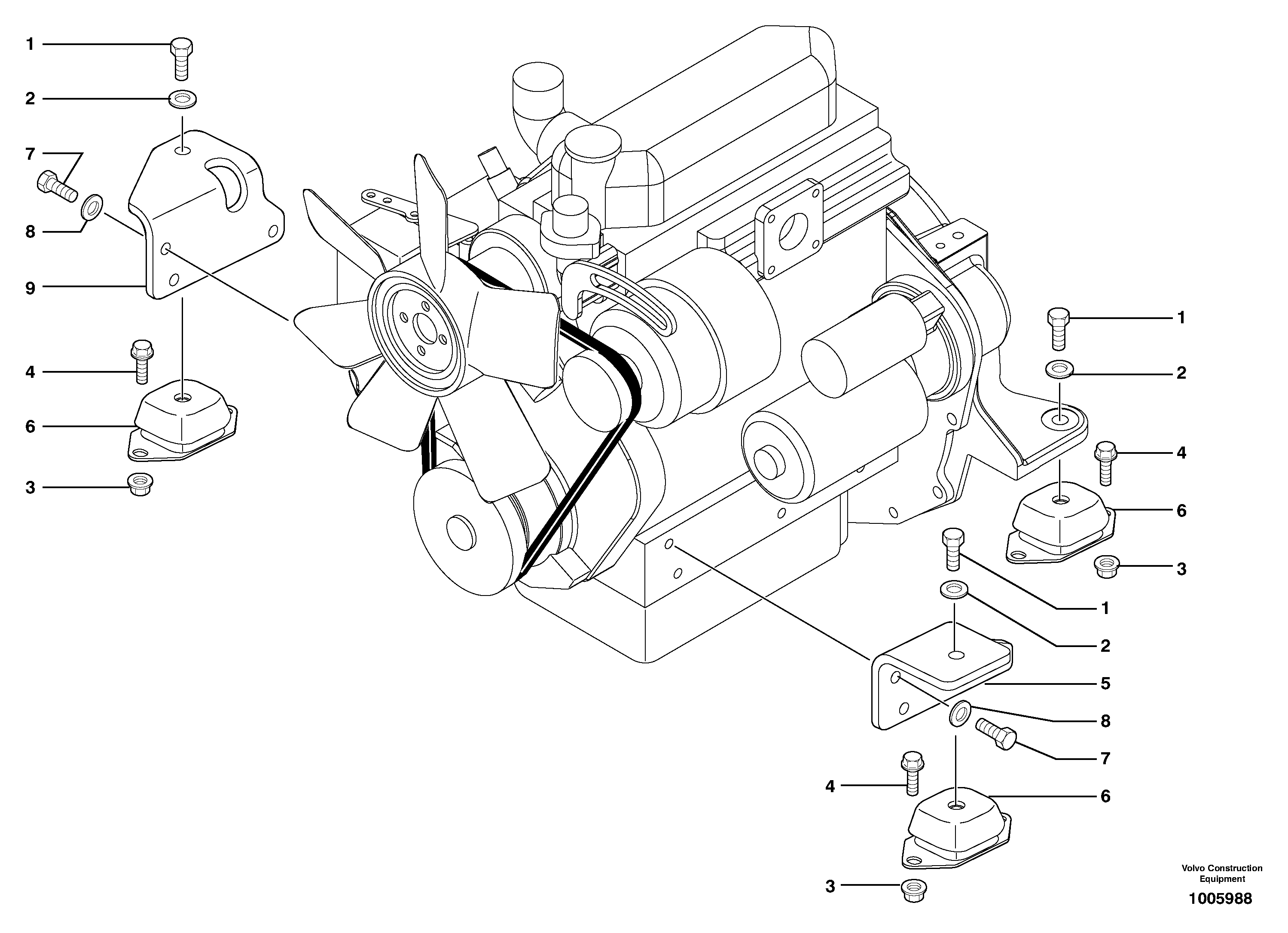 Engine mounts — volvo parts diagram