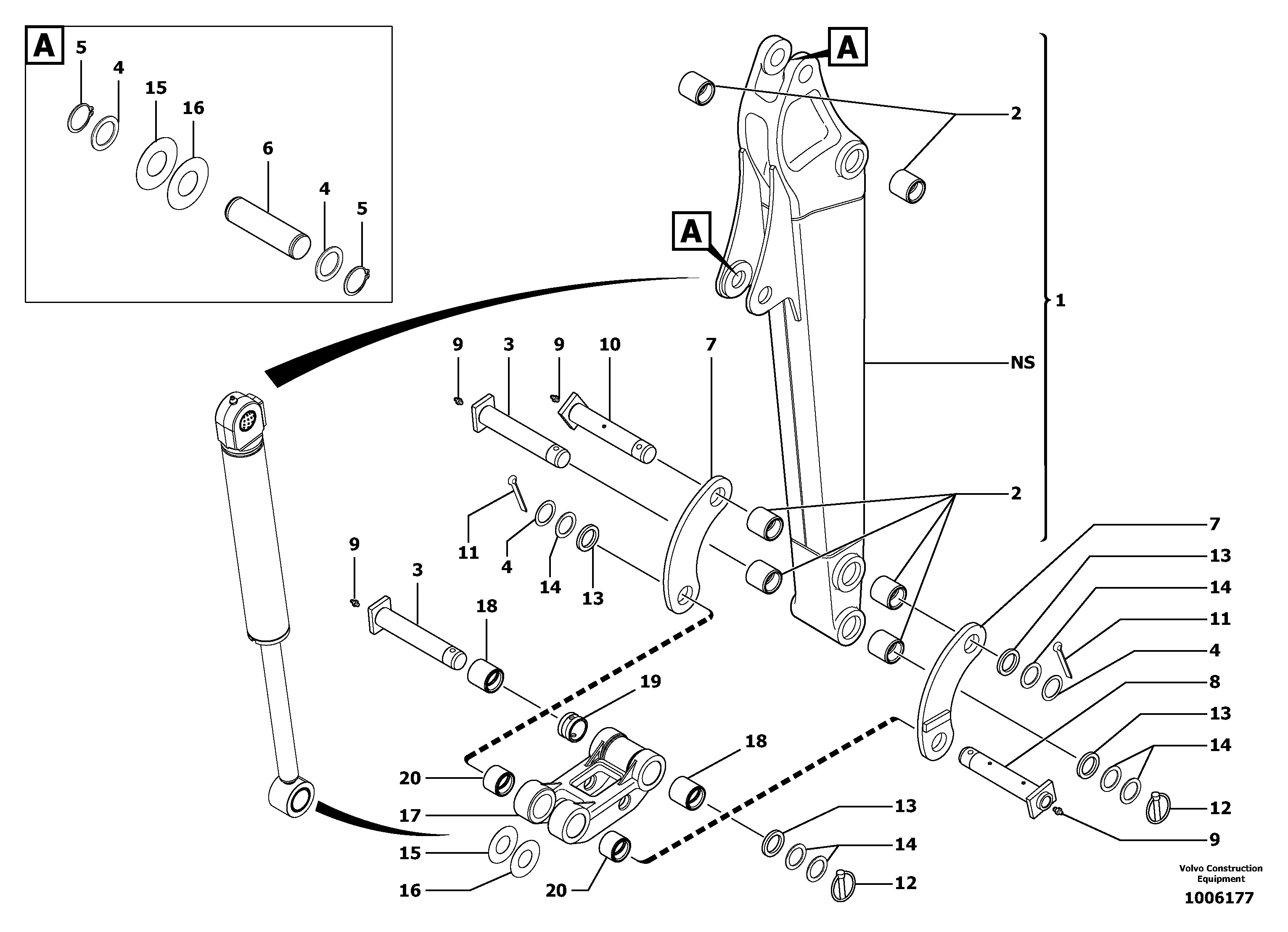 Dipper arm — volvo parts diagram