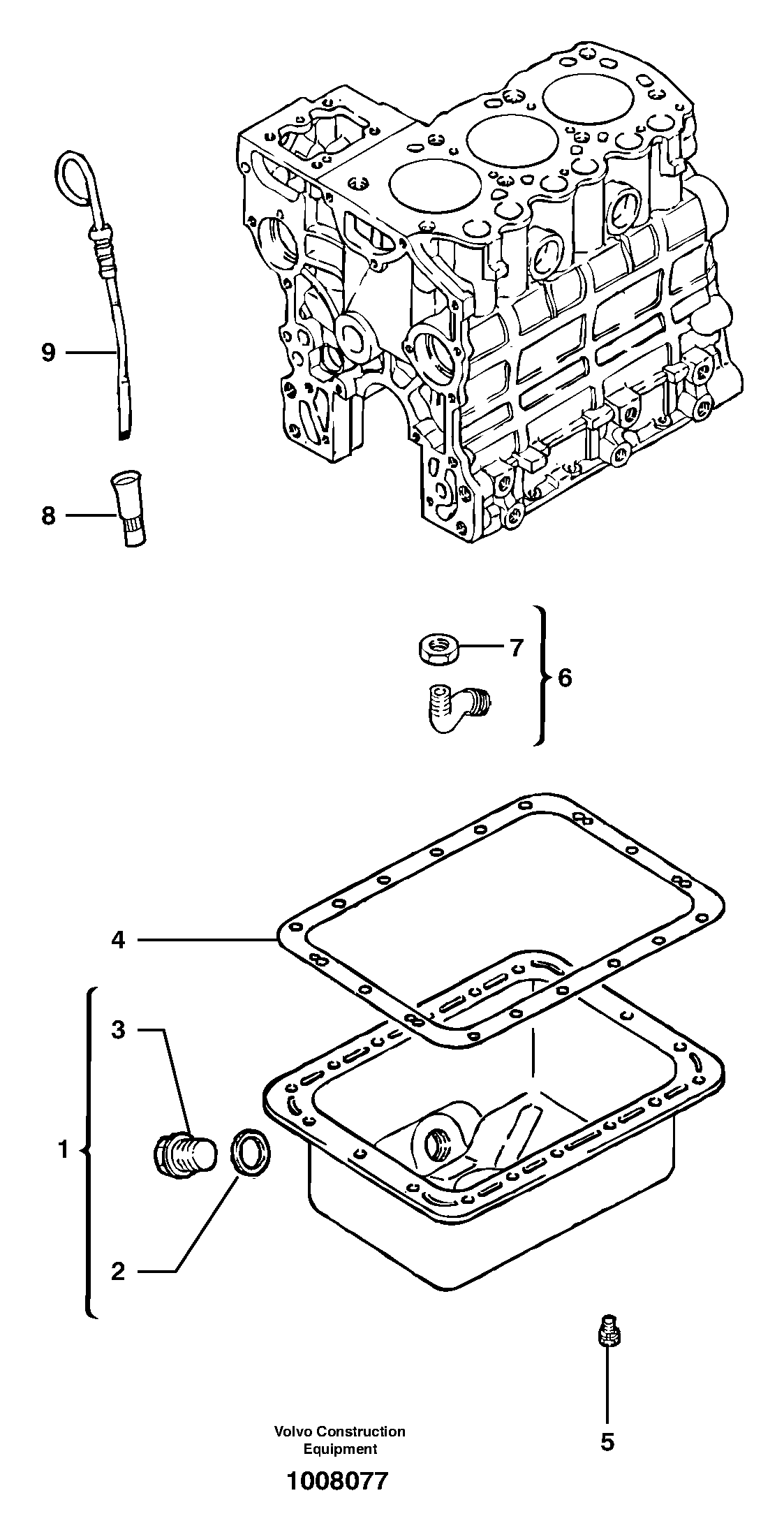 Lubrication oil sump — volvo parts diagram