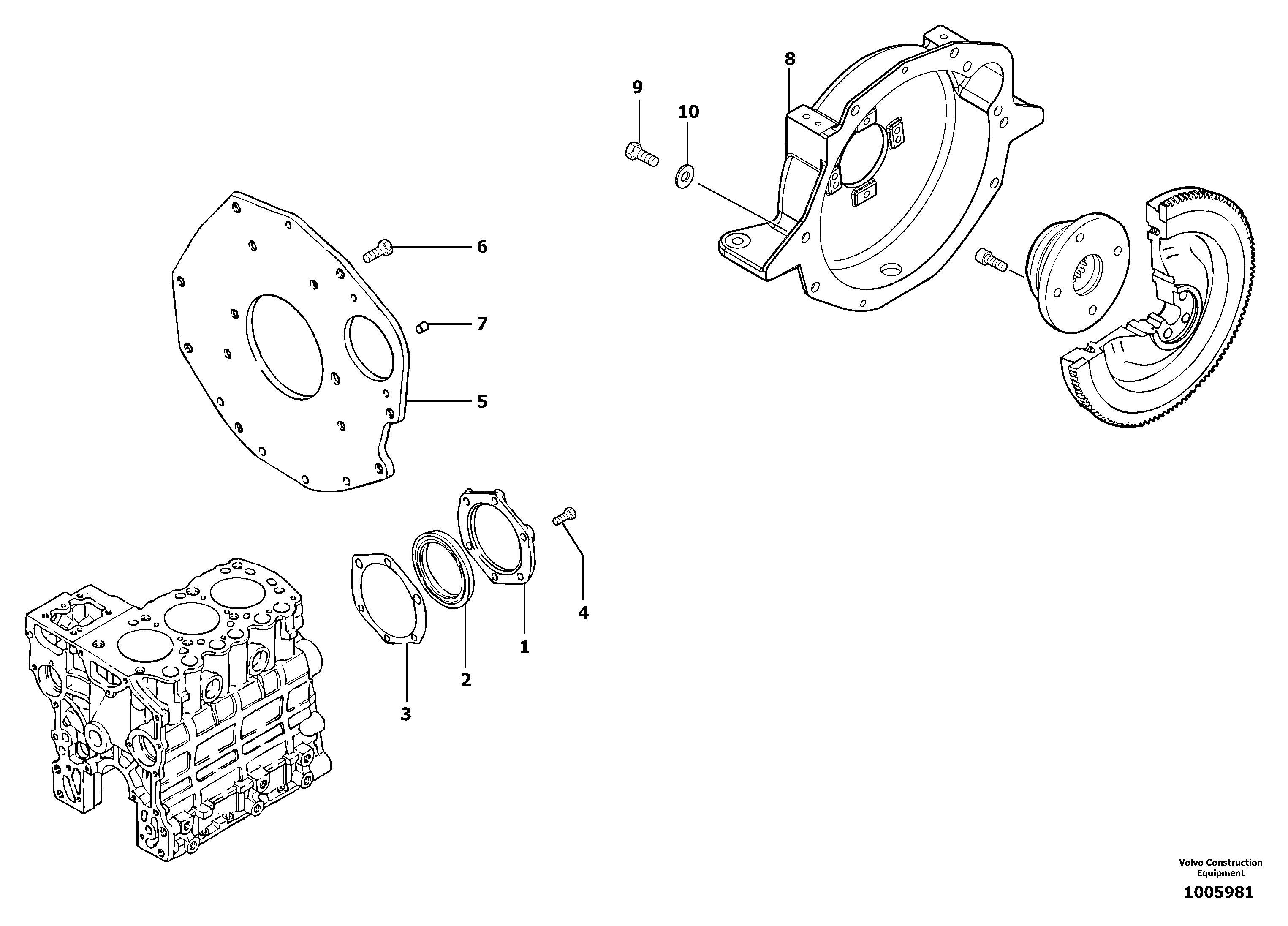 Flywheel housing — volvo parts diagram