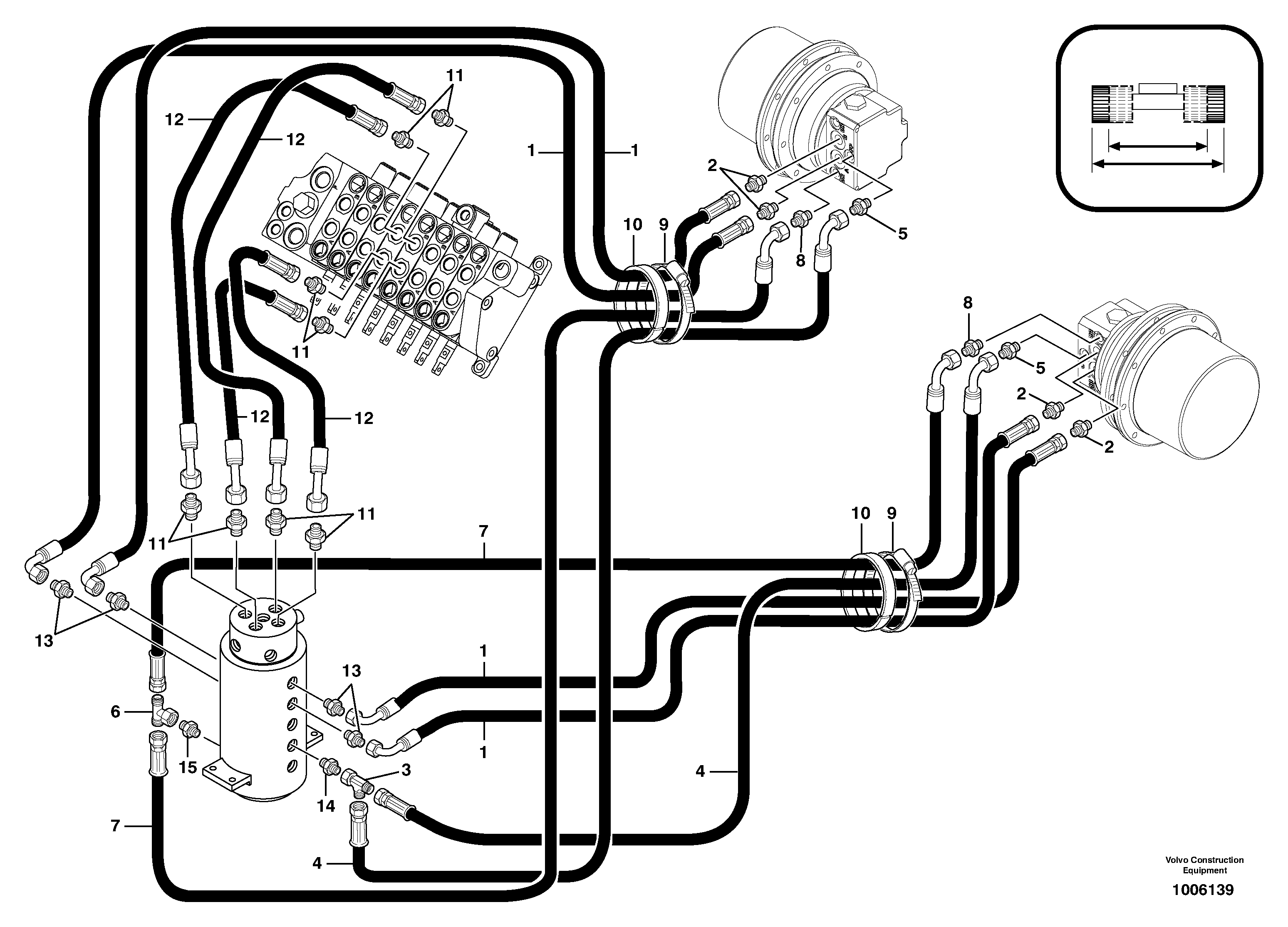 Hydr. circuit. ( travelling ) variable track — volvo parts diagram