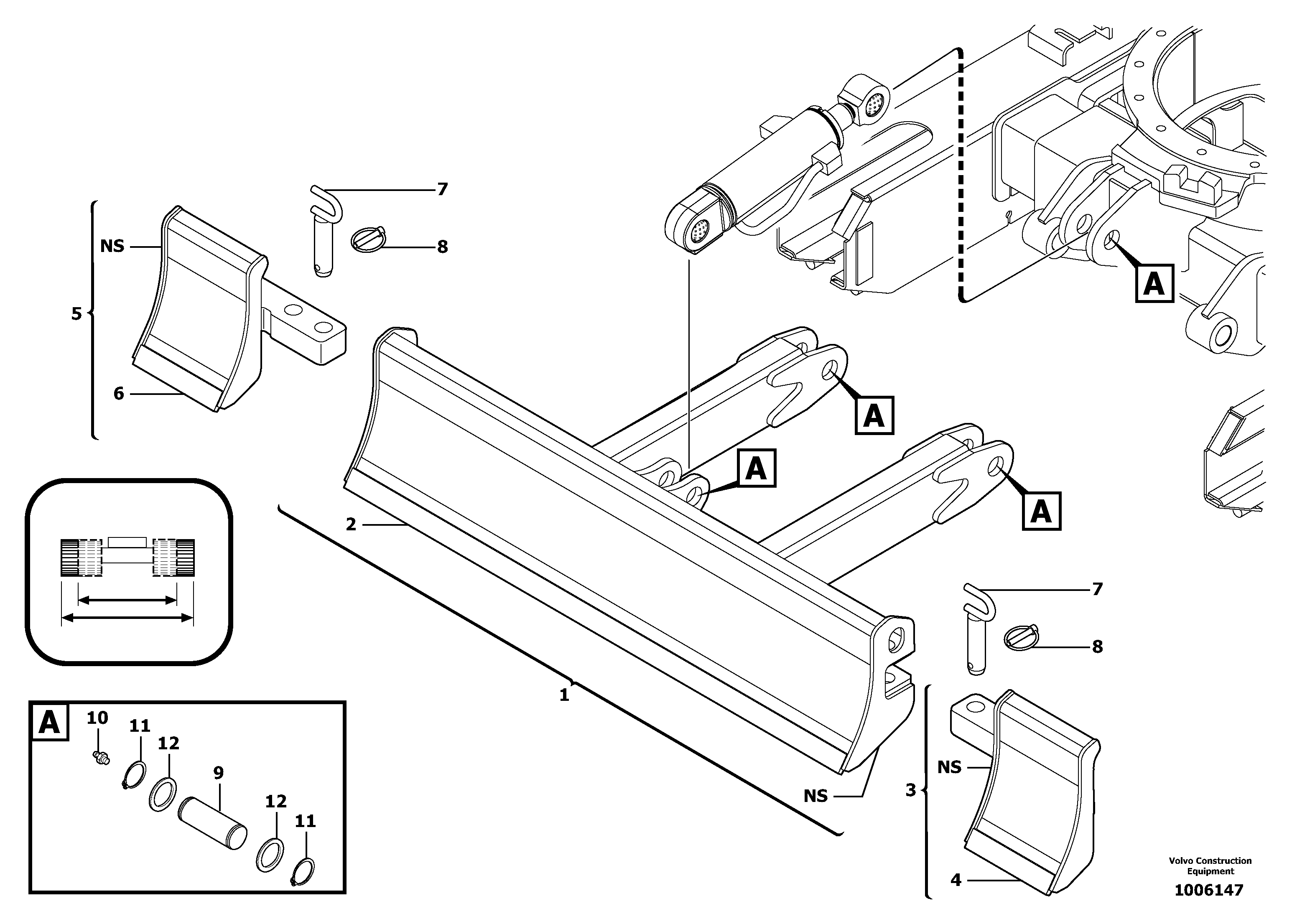dozer blade / variable track — volvo parts diagram