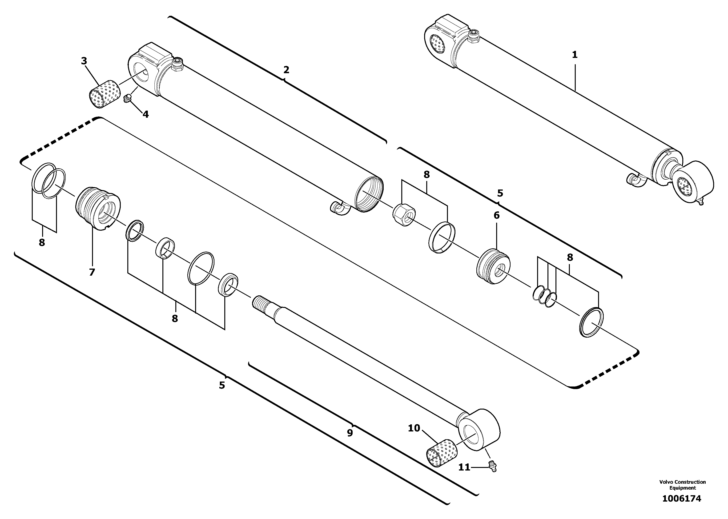 Boom offset cylinder — volvo parts diagram