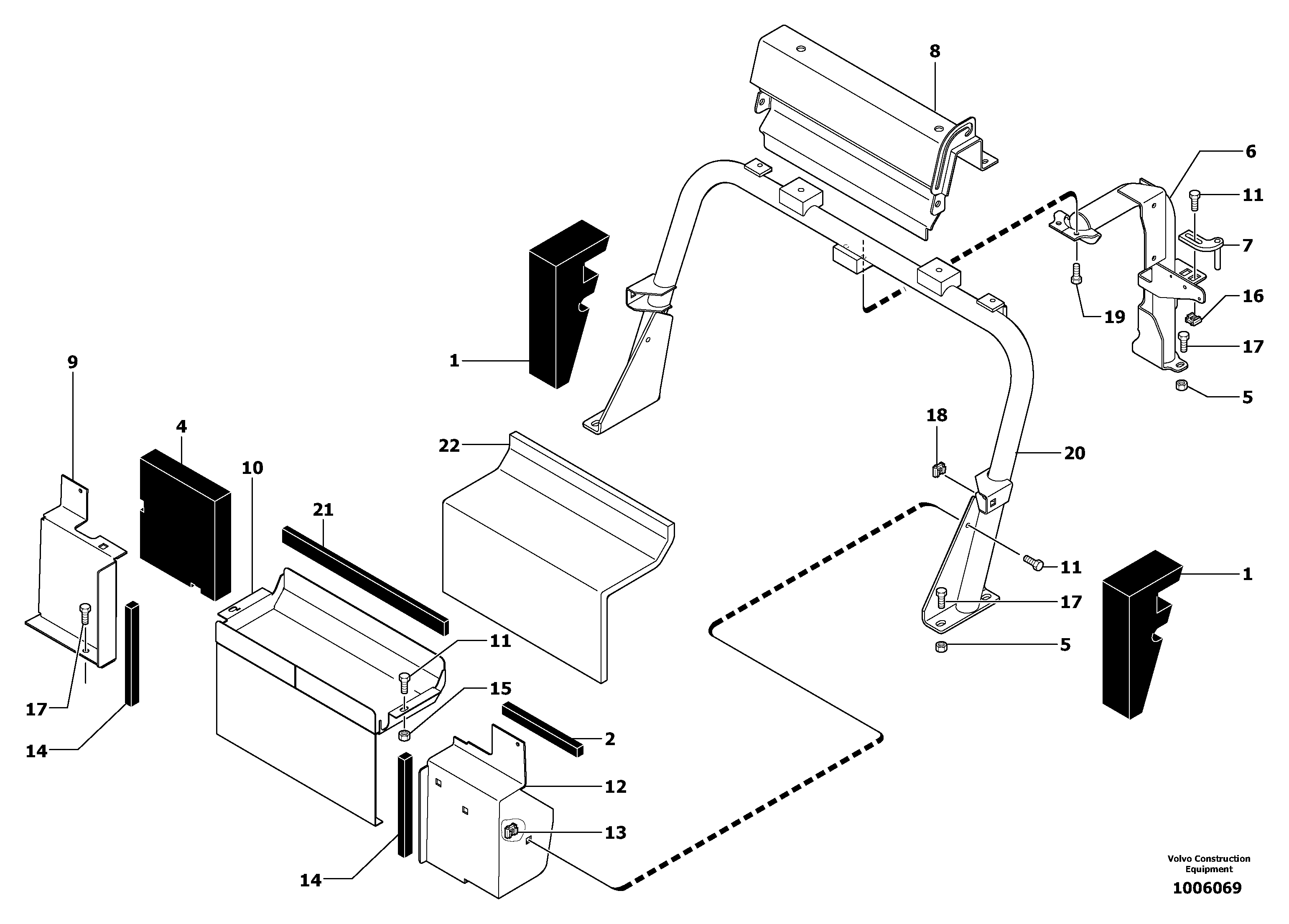 Support, cover plates, front, protection plate — volvo parts diagram