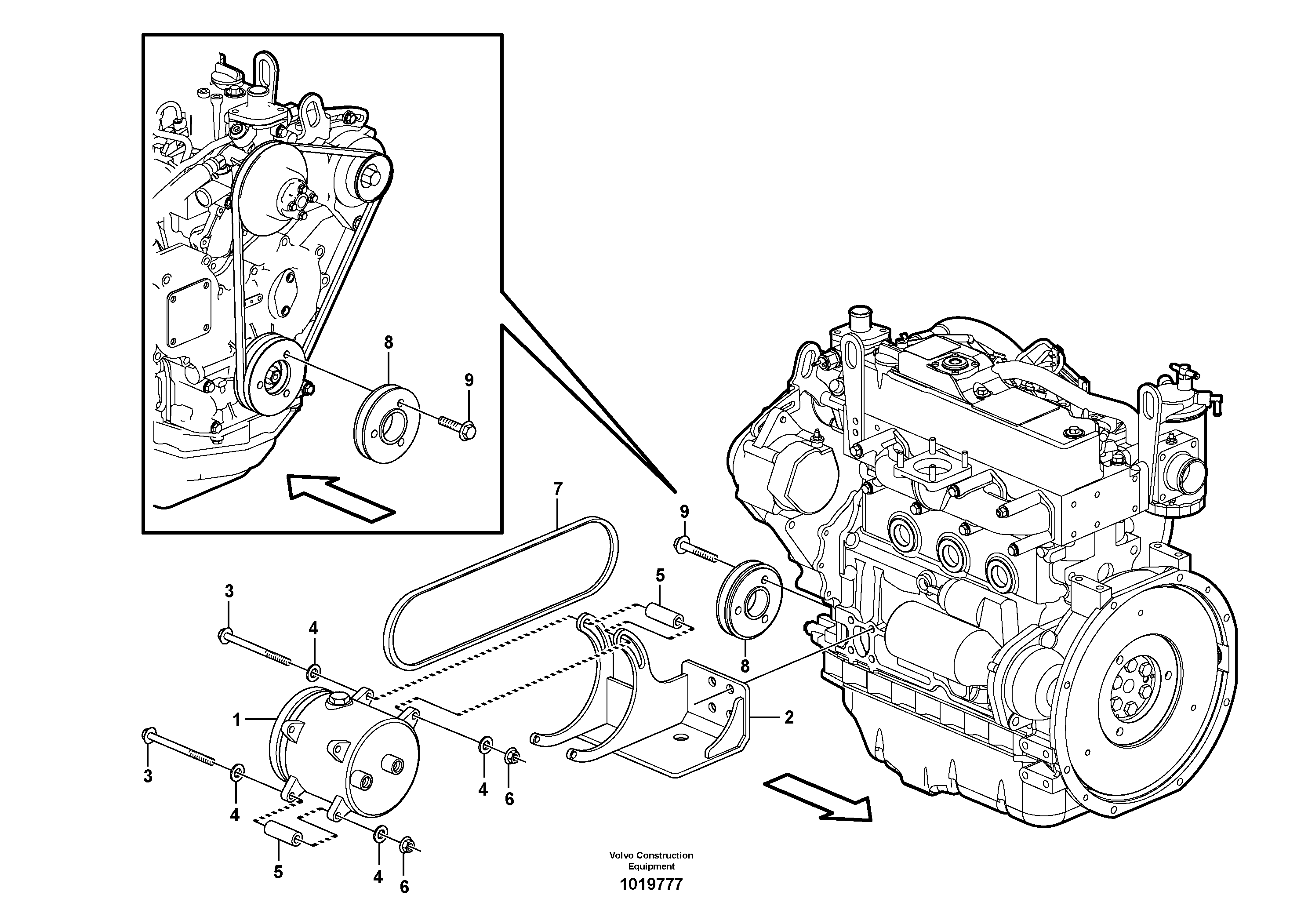 Compressor with fitting parts, cooling agent R134 A 11840319 — volvo parts diagram