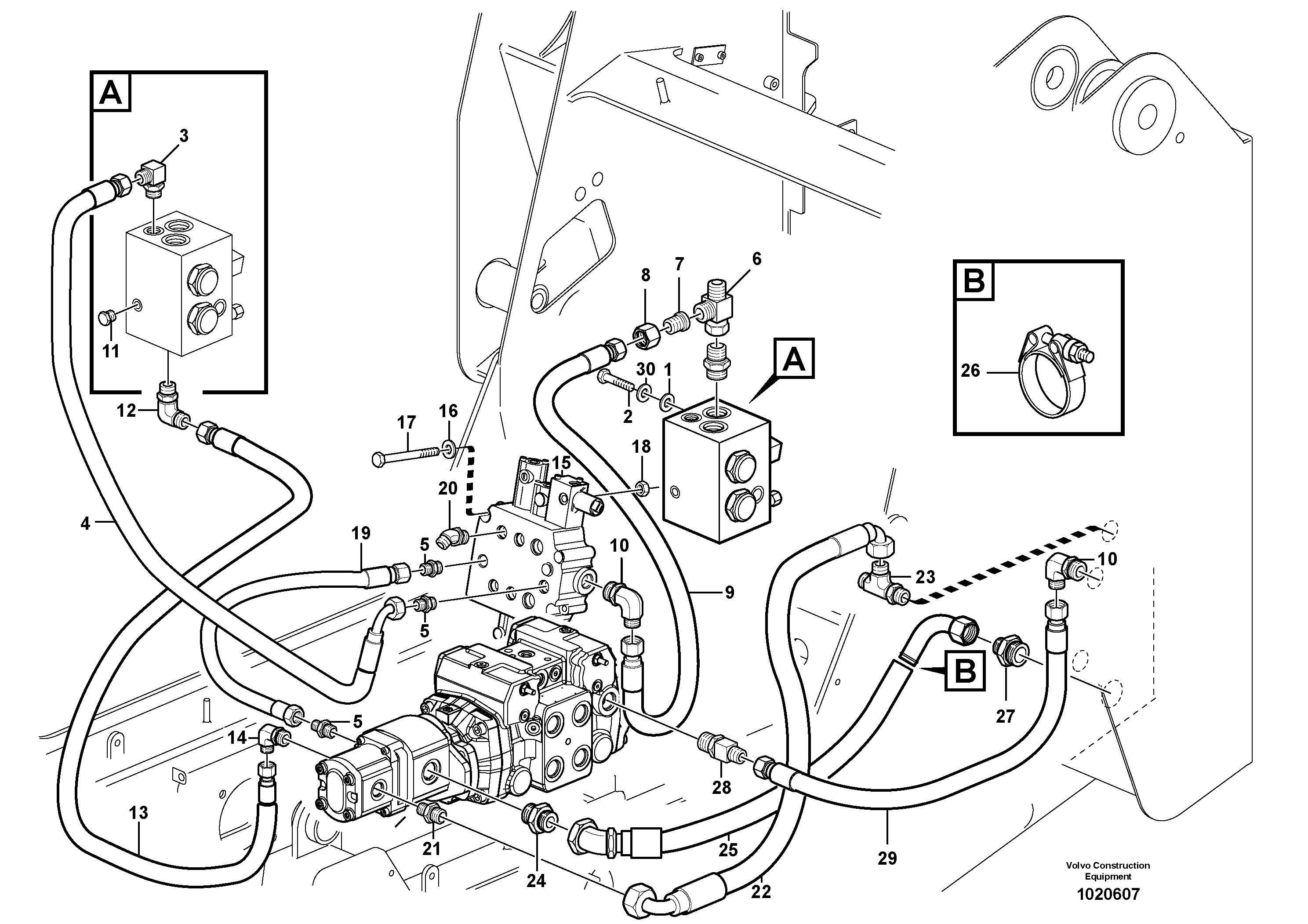 Return and cooling hydraulic circuits  11840308 — volvo parts diagram