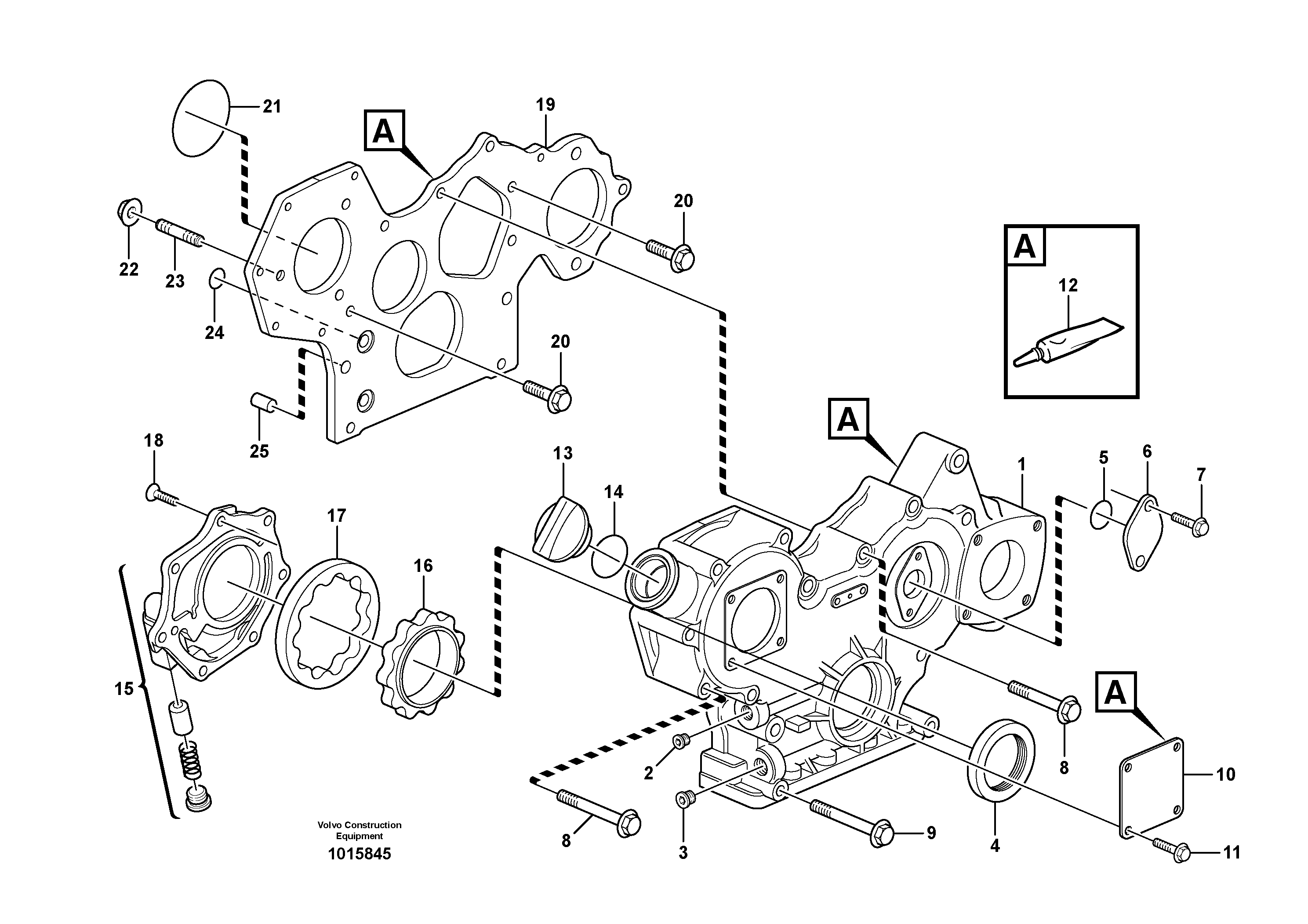 Timing gear casing and gears — volvo parts diagram