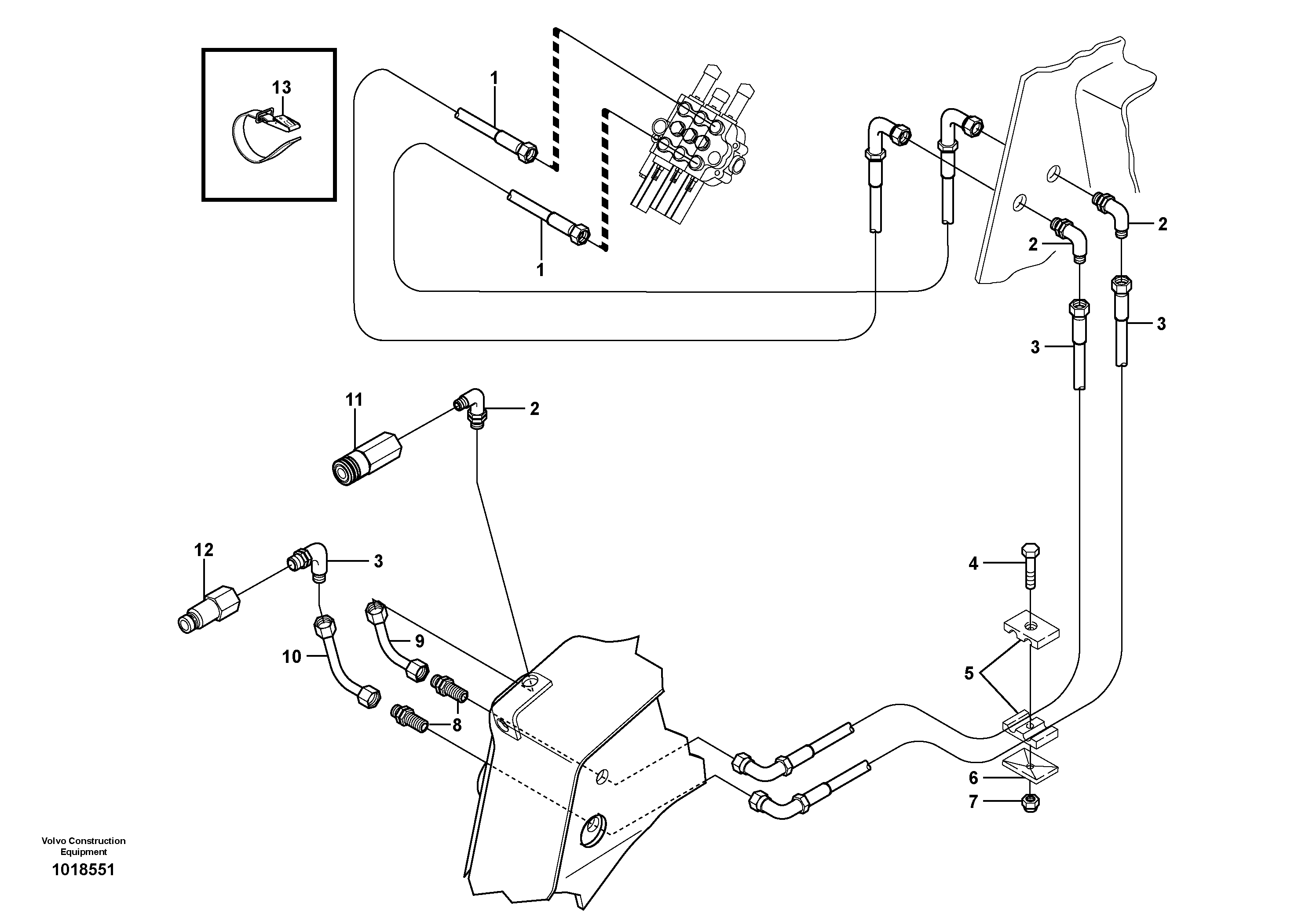 Auxiliary hydraulic circuit — volvo parts diagram