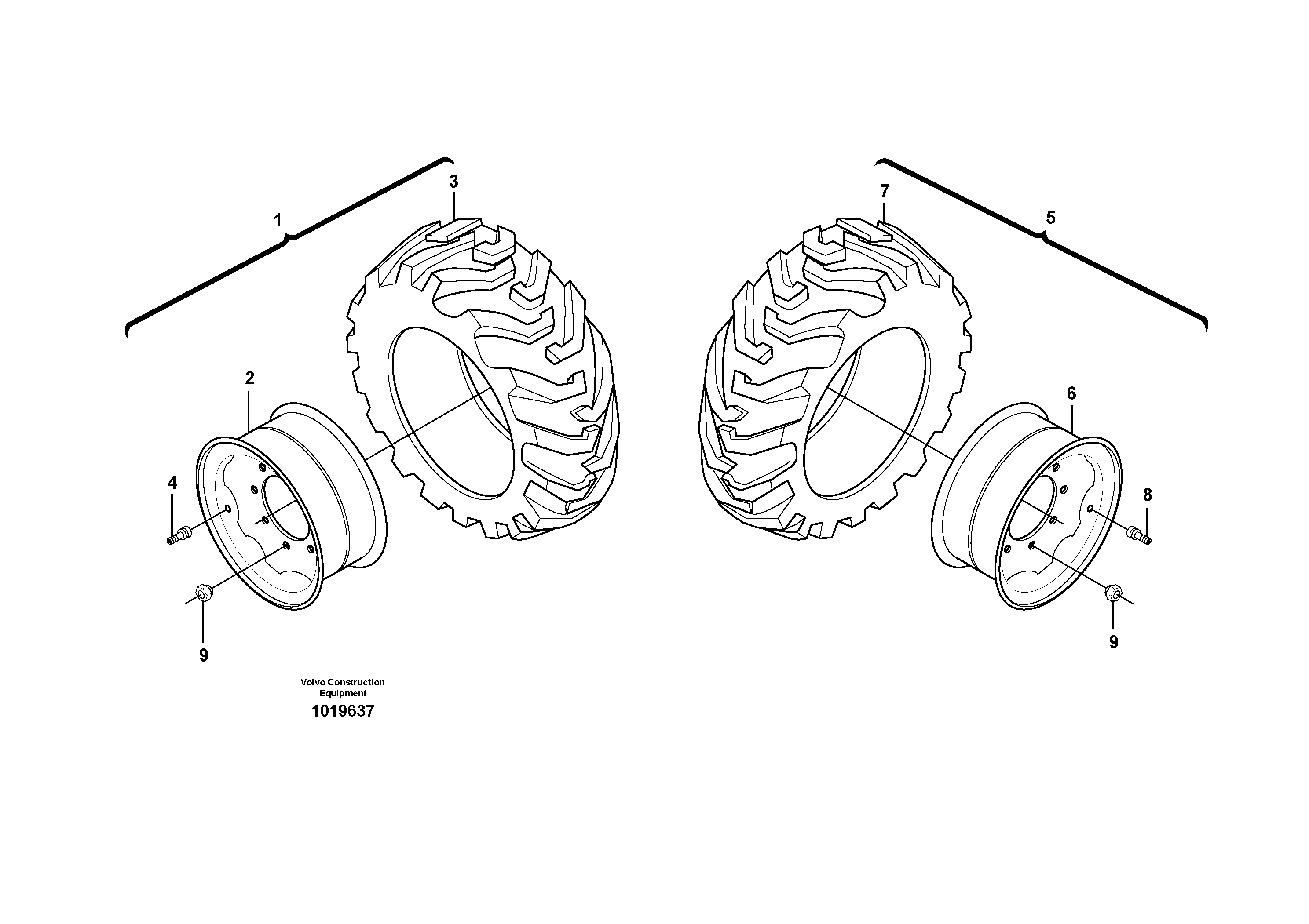 Wheel and tire — volvo parts diagram
