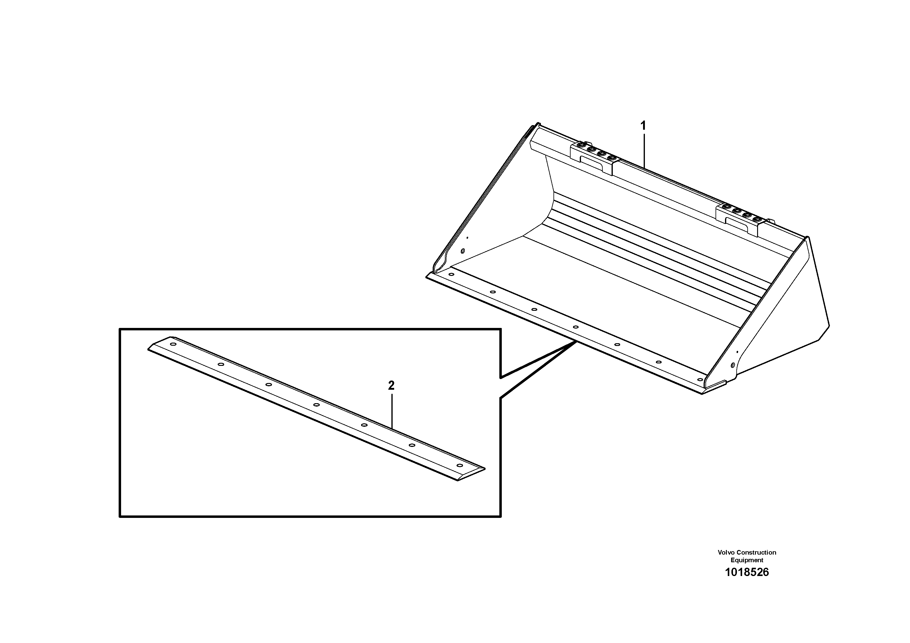 Bucket, straight lip without teeth — volvo parts diagram