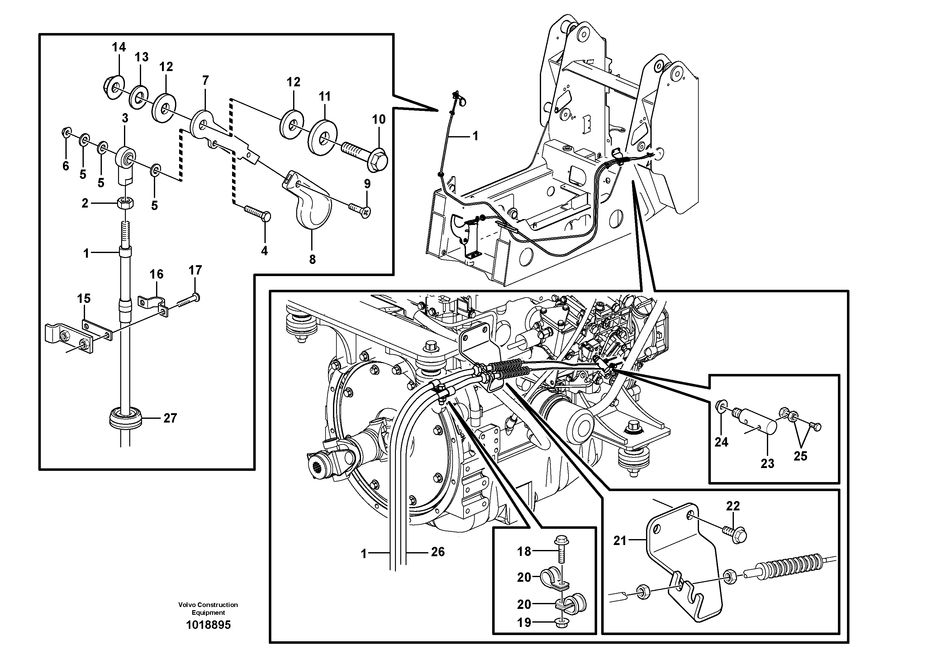 Hand throttle 11840295, 11840297, 11840299, 11840301 — volvo parts diagram