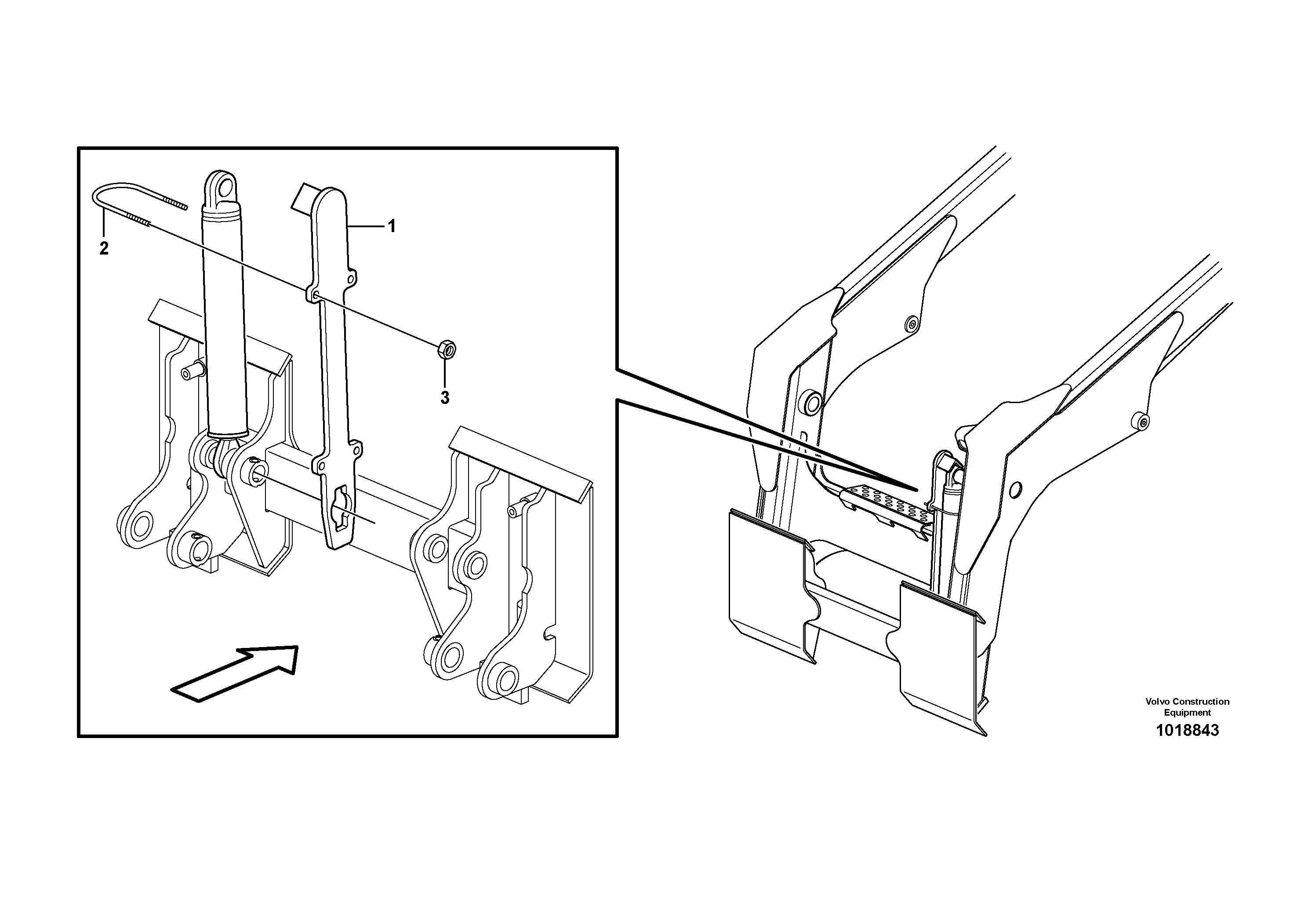 Mechanical lock for tilt cylinder. 11840330 — volvo parts diagram