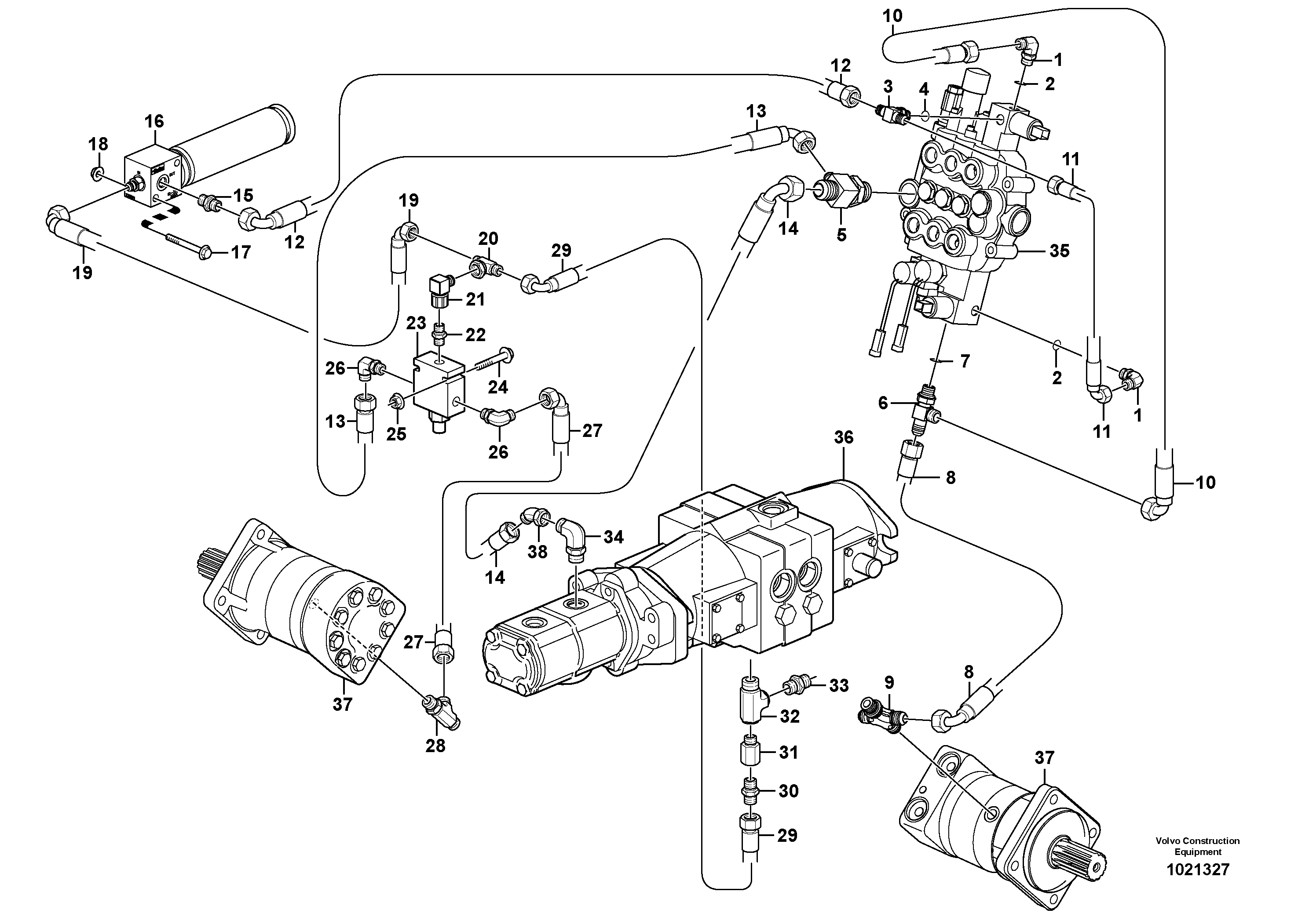 Hydralic pressure limiting valve  11840227, 11840228 — volvo parts diagram
