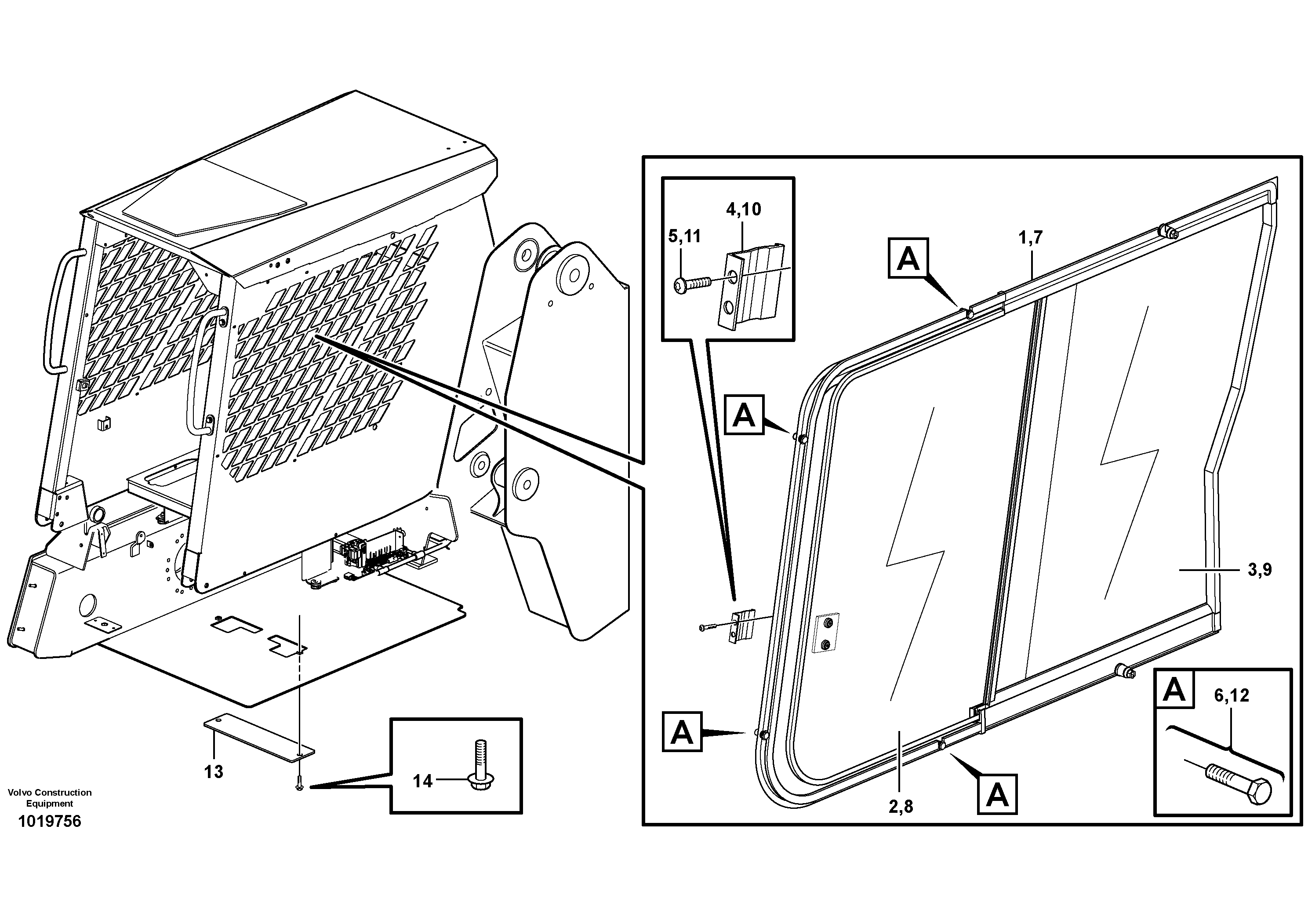 Sliding window. 11840319, 11840373 — volvo parts diagram