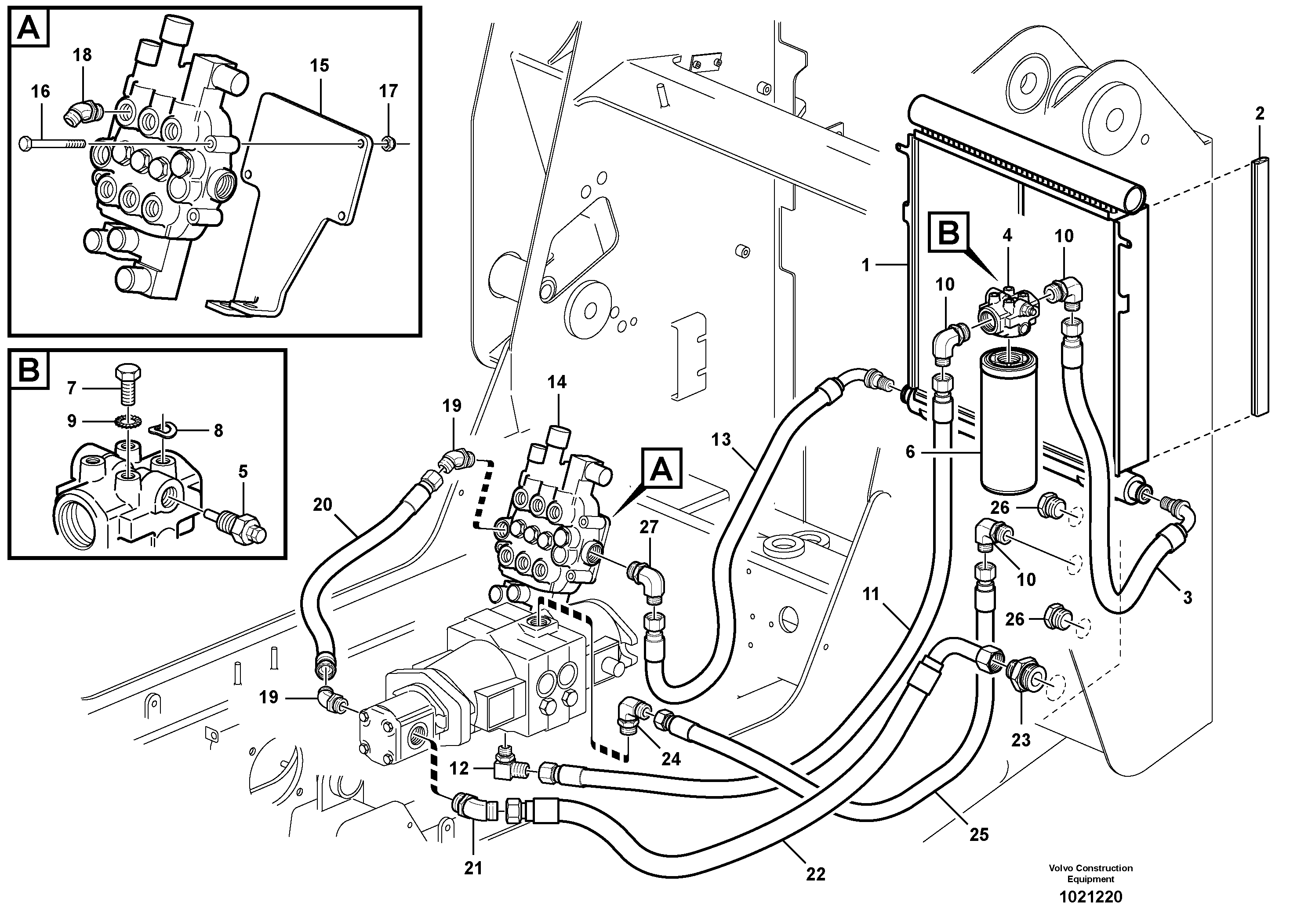 Supply/return and Cooling Circuits  11840250, 11840251 — volvo parts diagram