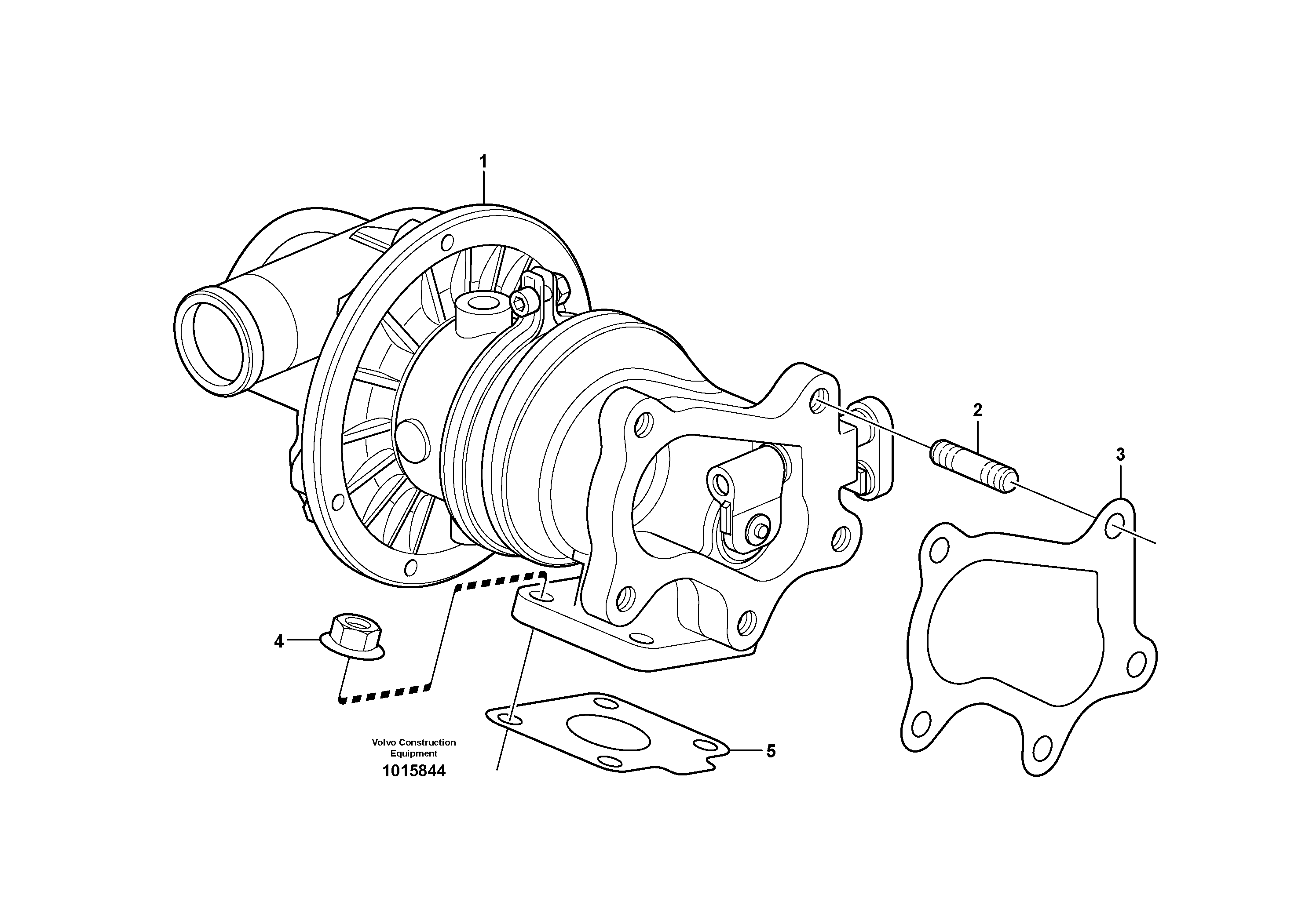Turbocharger with fitting parts — volvo parts diagram