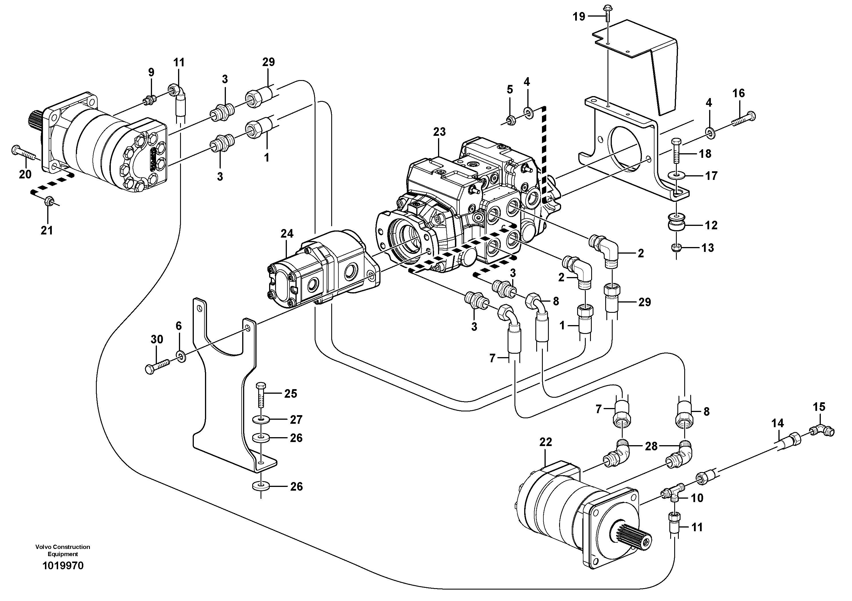 Hydraulic system Transport 11840307,11840308 — volvo parts diagram