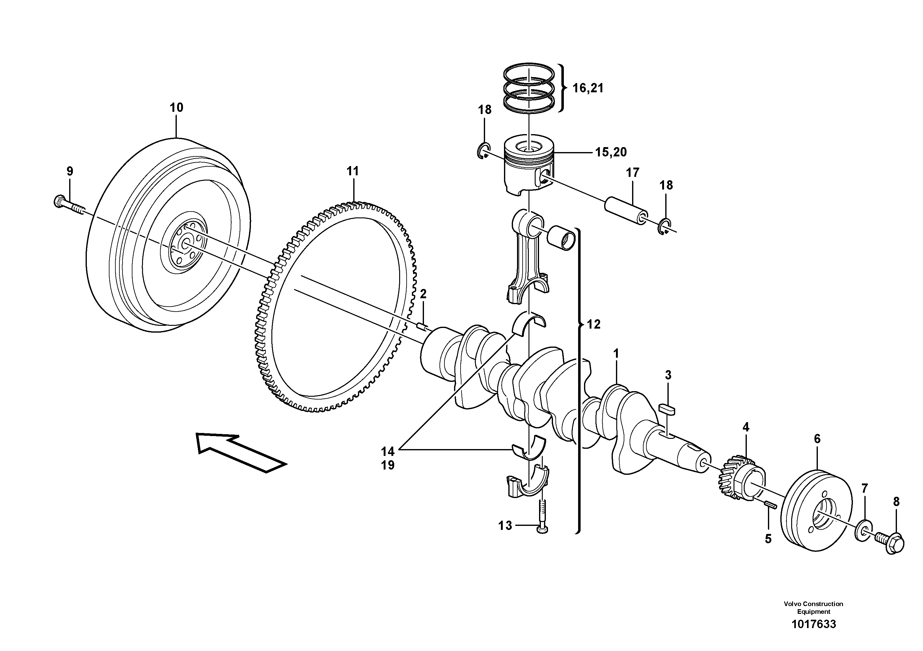 Crankshaft and related parts — volvo parts diagram