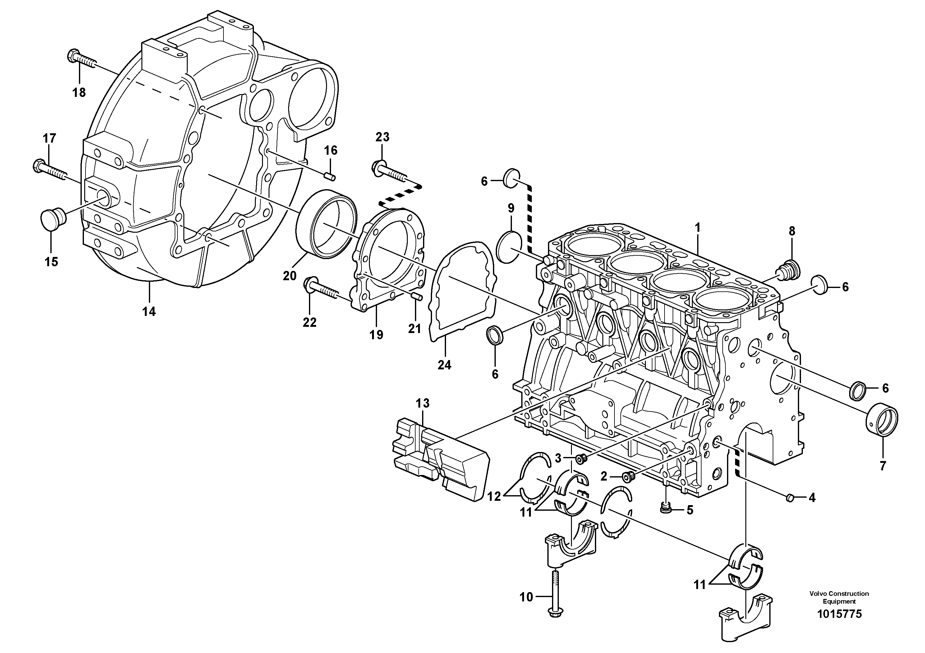 Cylinder block — volvo parts diagram
