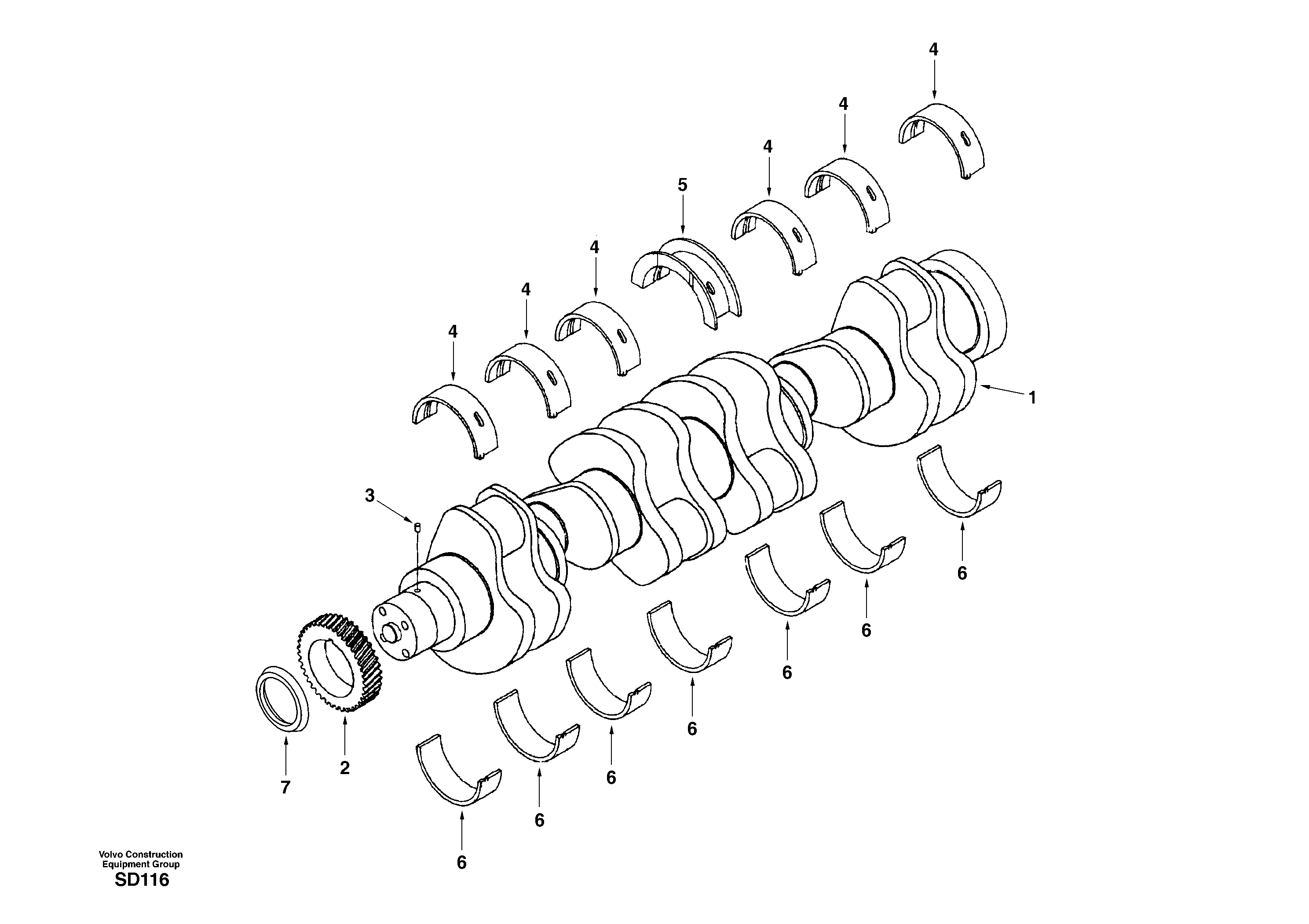 Crankshaft — volvo parts diagram