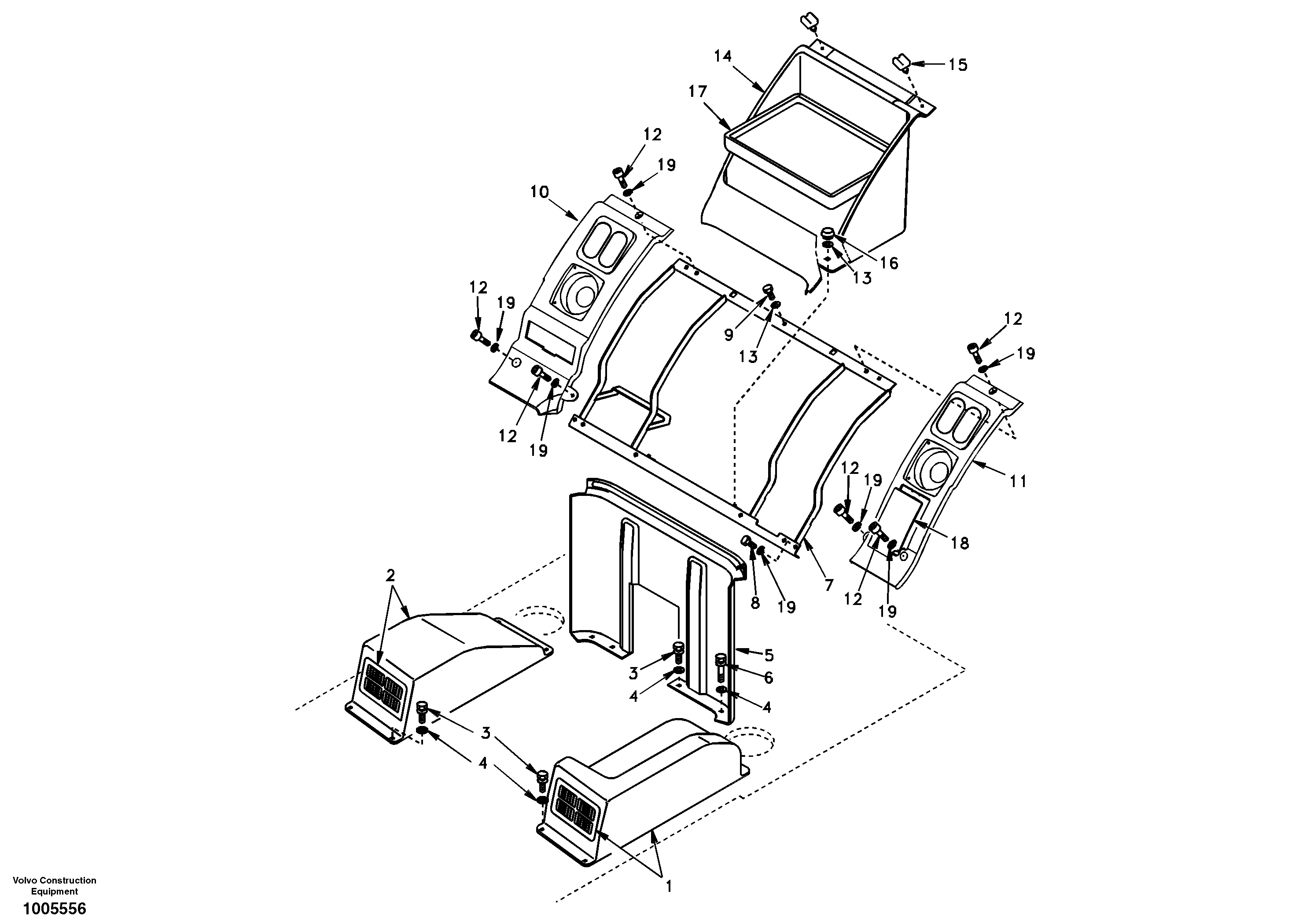 Instrument panel, radio panel — volvo parts diagram