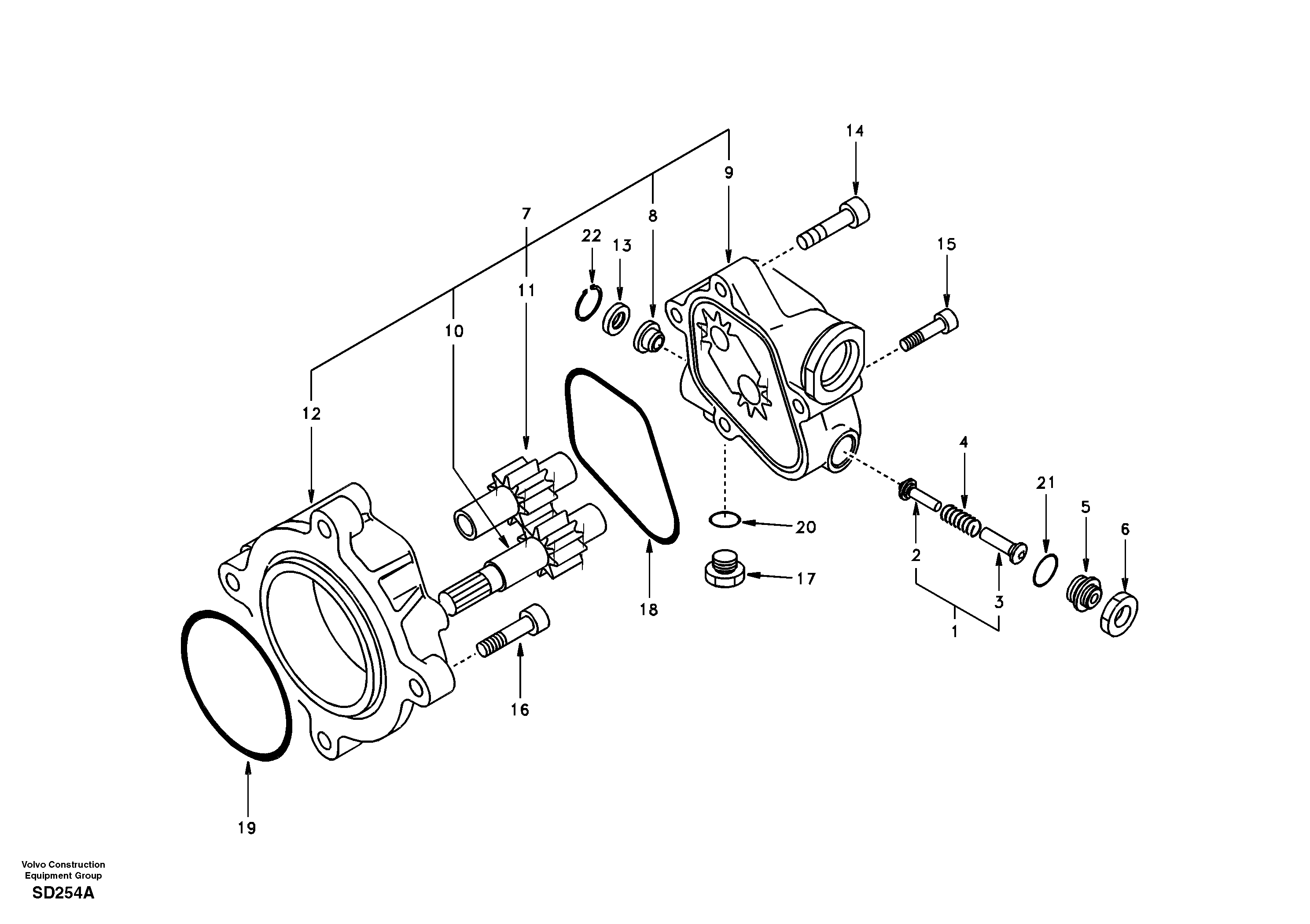 Hydraulic gear pump — volvo parts diagram