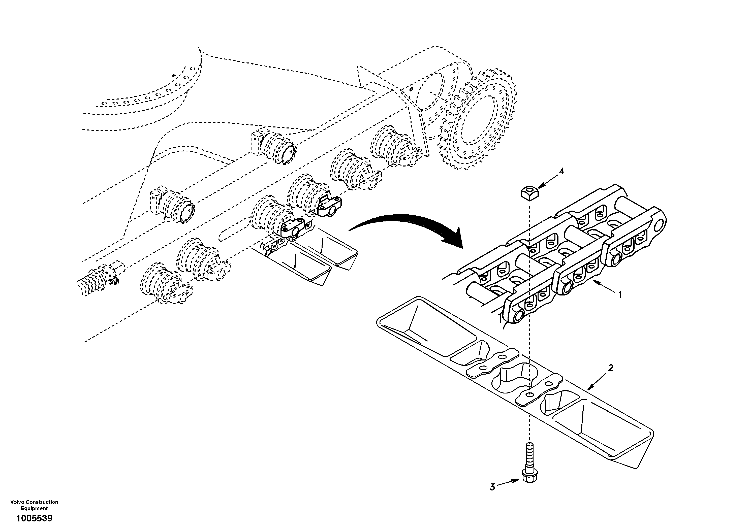 Undercarriage, track with shoes — volvo parts diagram